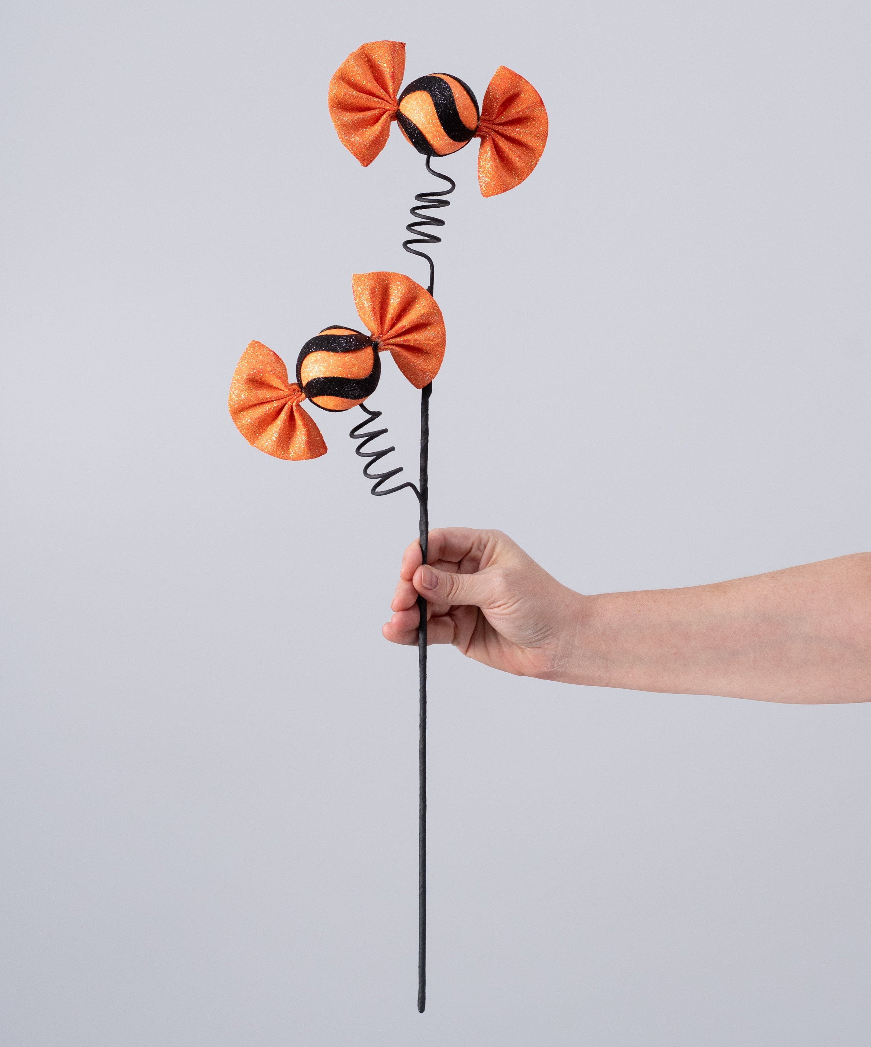23" Glittered Wrapped Candy Spray: Orange detail photo 3
