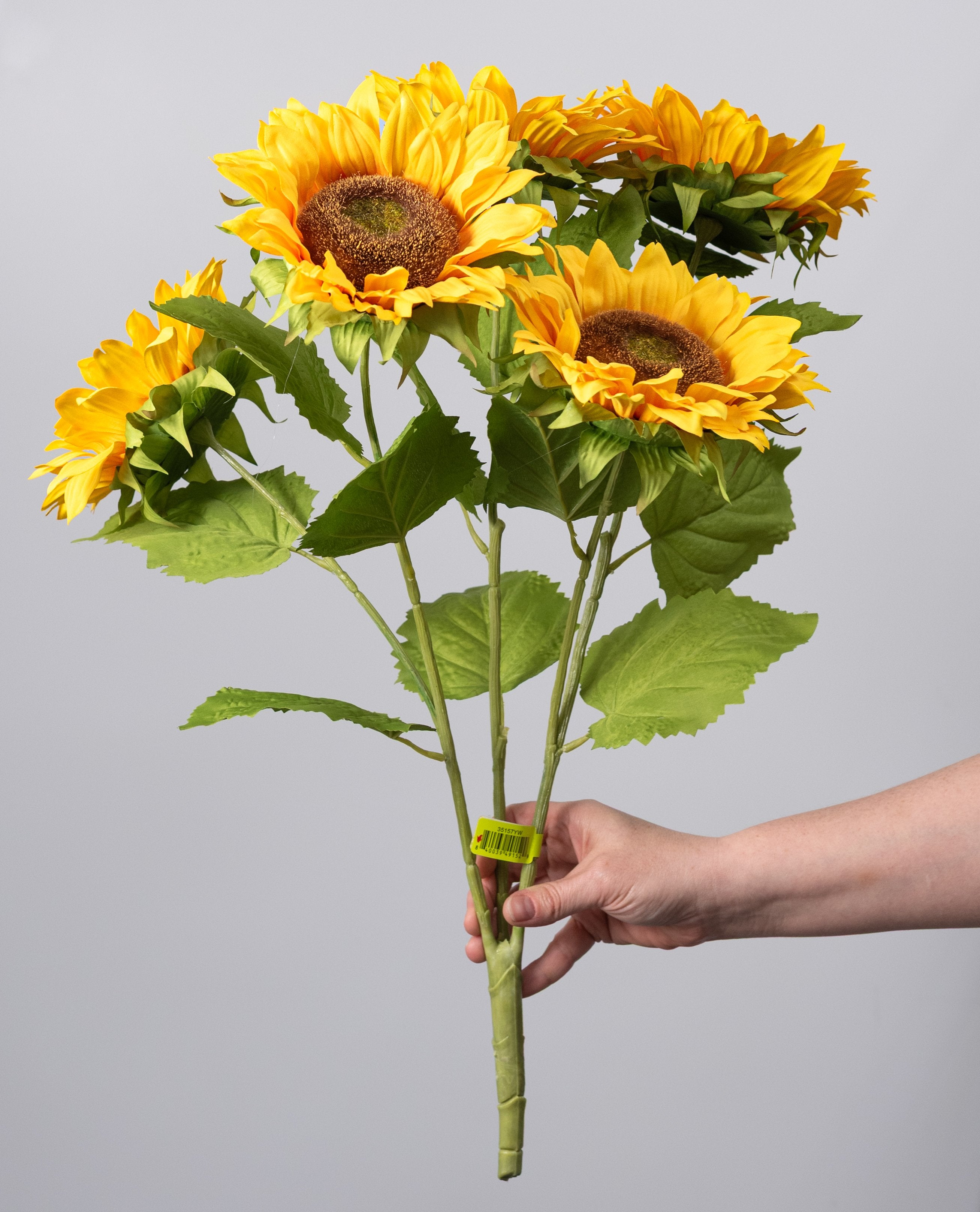 23" Sunflower Bush: Golden Yellow (5 Stem) detail photo 3