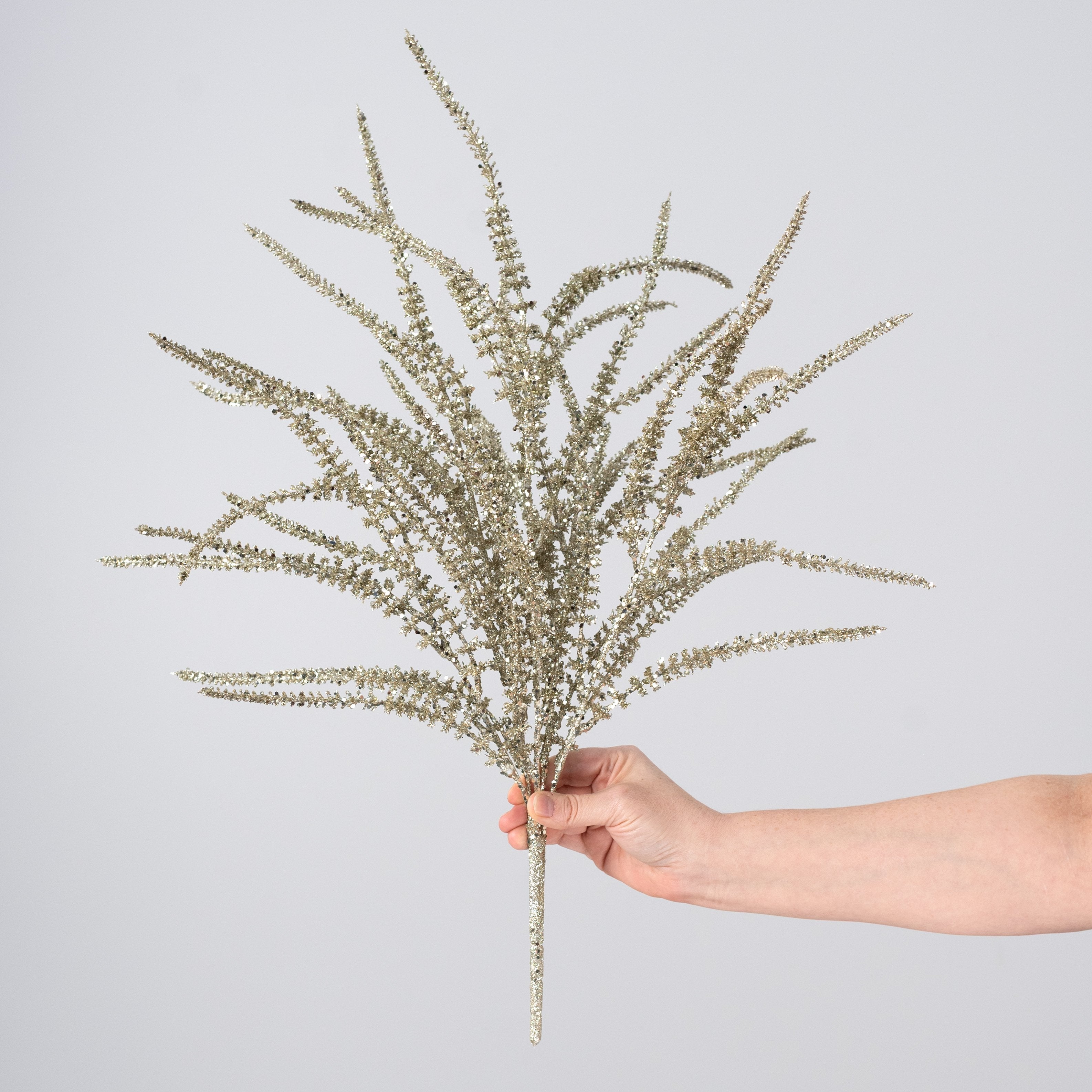 24" Artificial Lavender Bush: Champagne Gold (5 Stem) detail photo 3