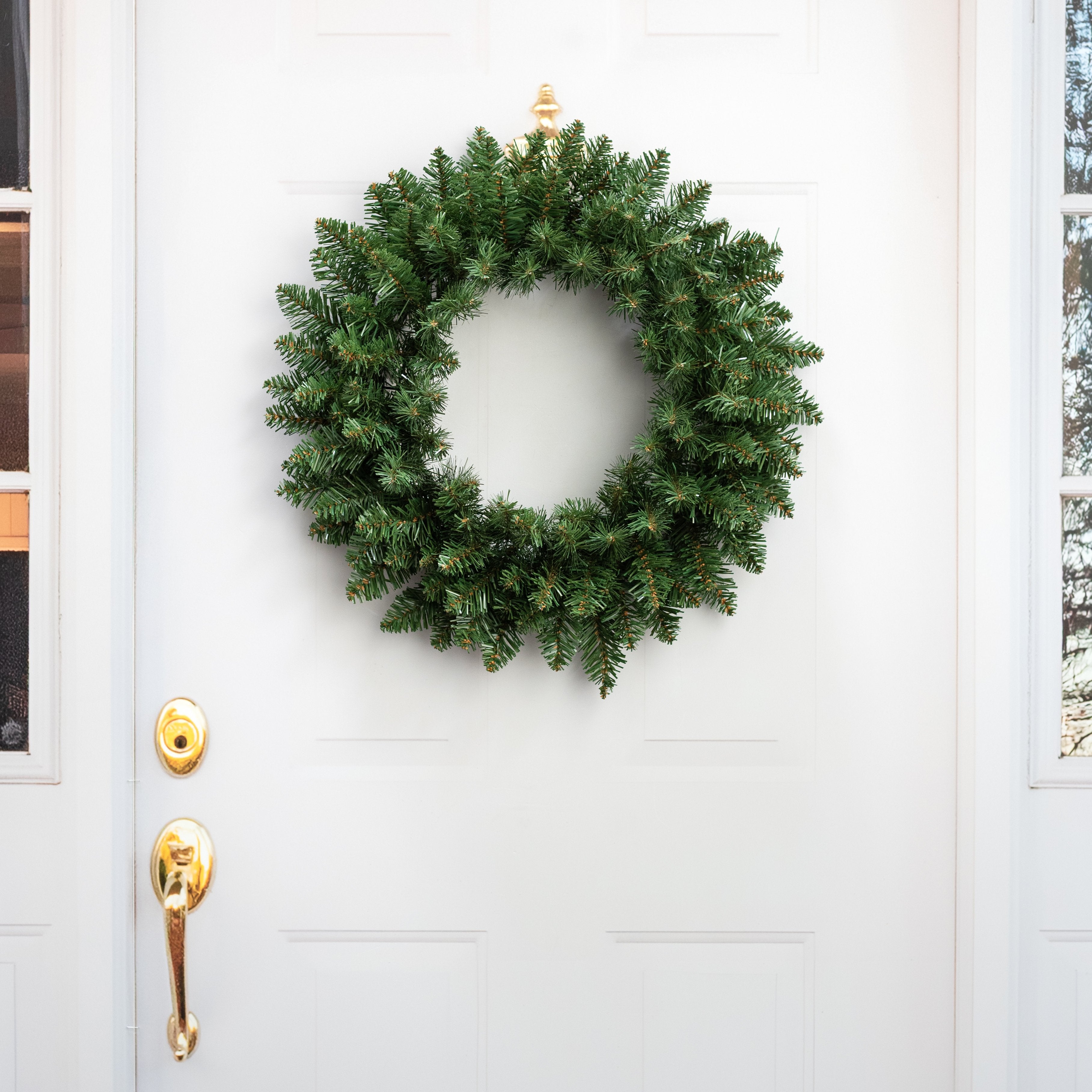 24" Concord Pine Wreath: Evergreen (126 Tips) Lifestyle Photo
