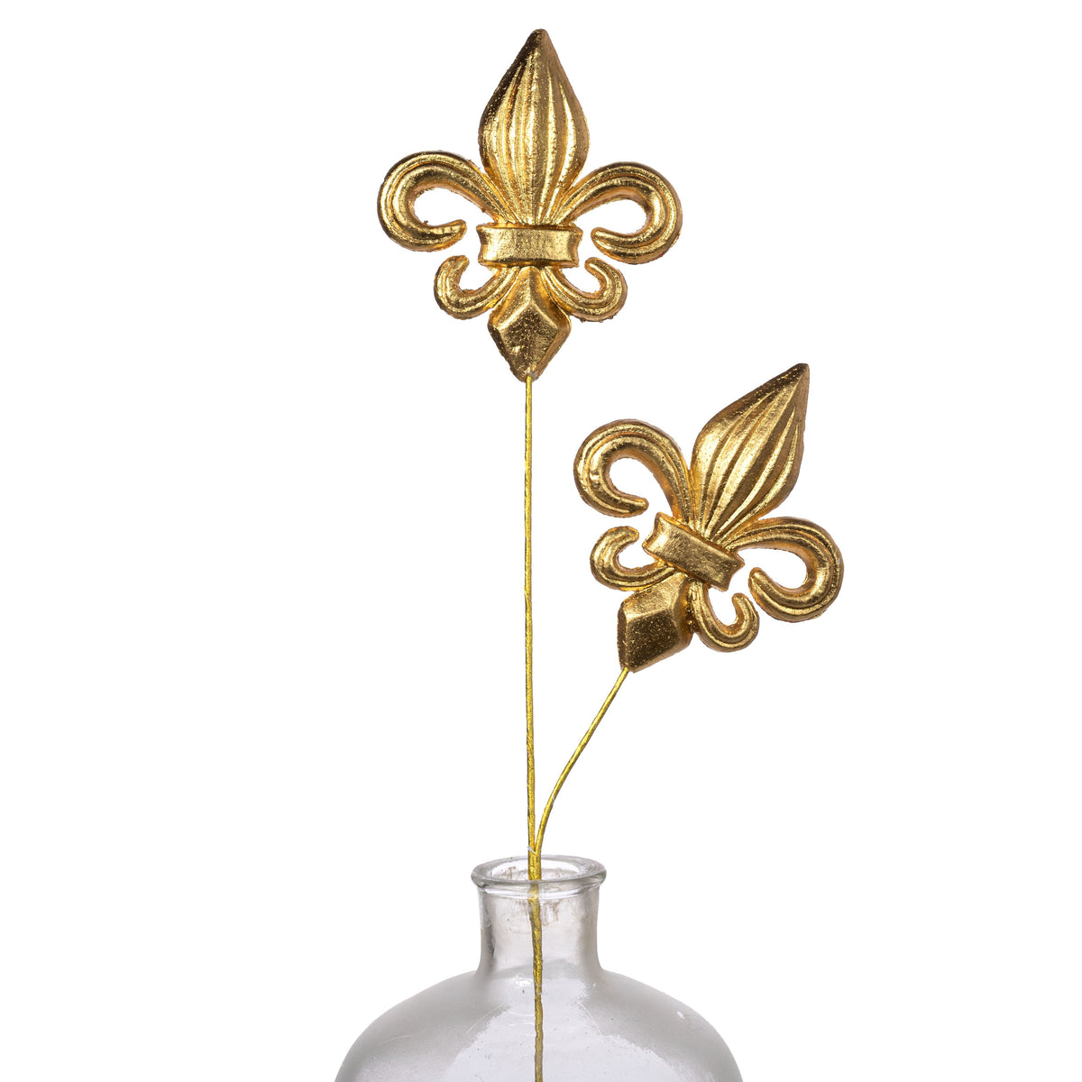 24" Double Fleur de Lis Spray: Metallic Gold Item Number: 64077GD