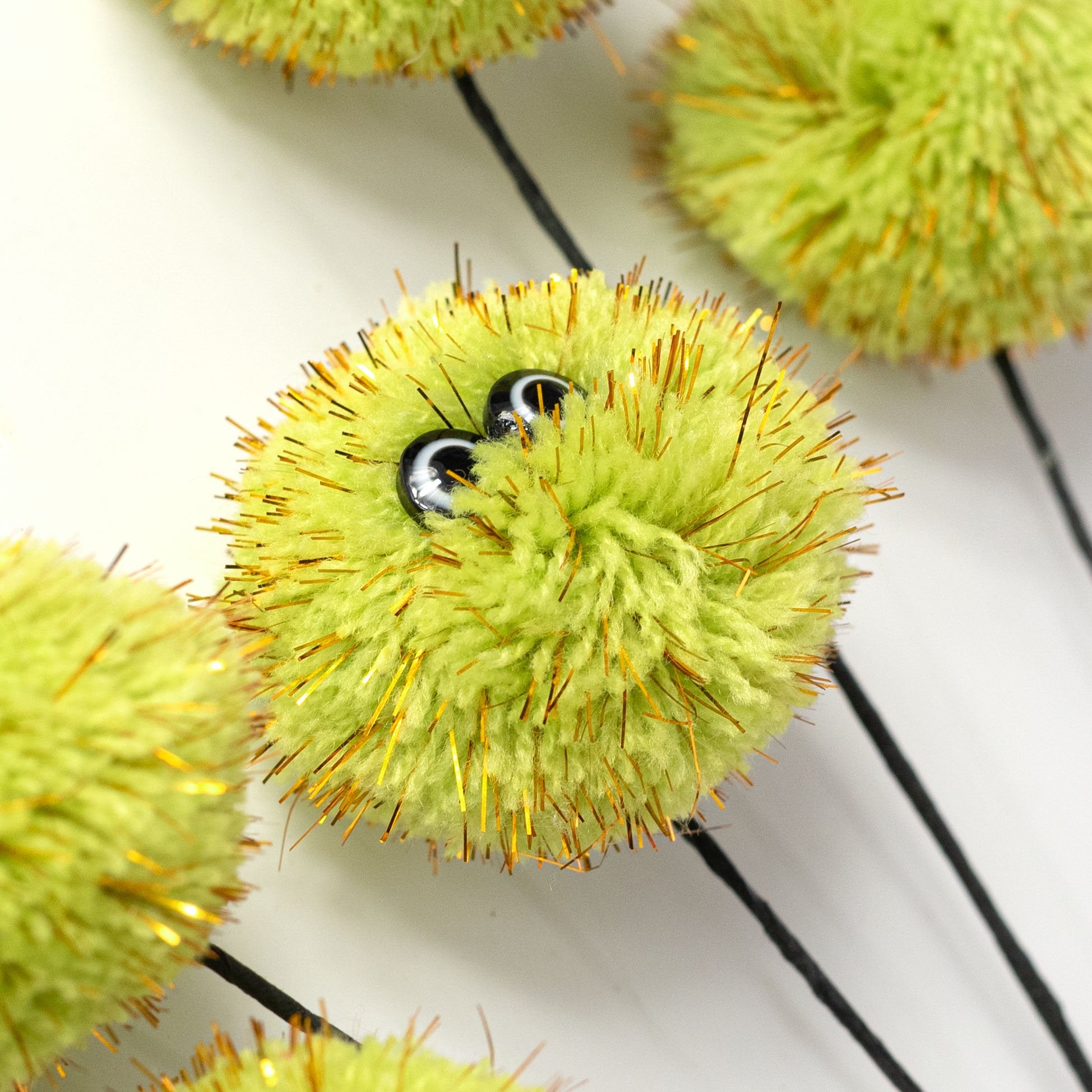 24" Fuzzy Eyeball Spray: Lime Green Lifestyle Photo