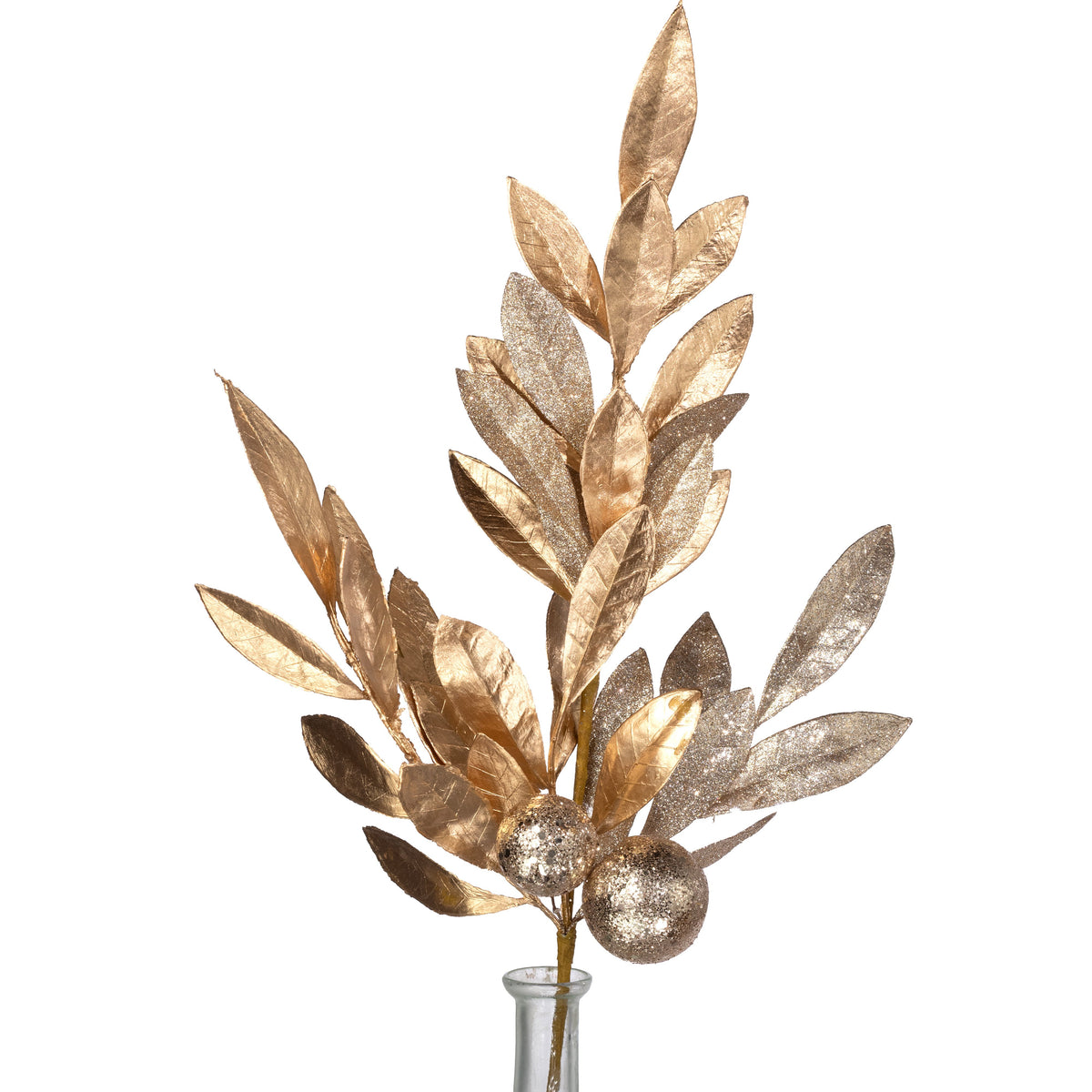24" Laurel Leaves Ball Pick: Champagne Gold Item Number: 2825325GD