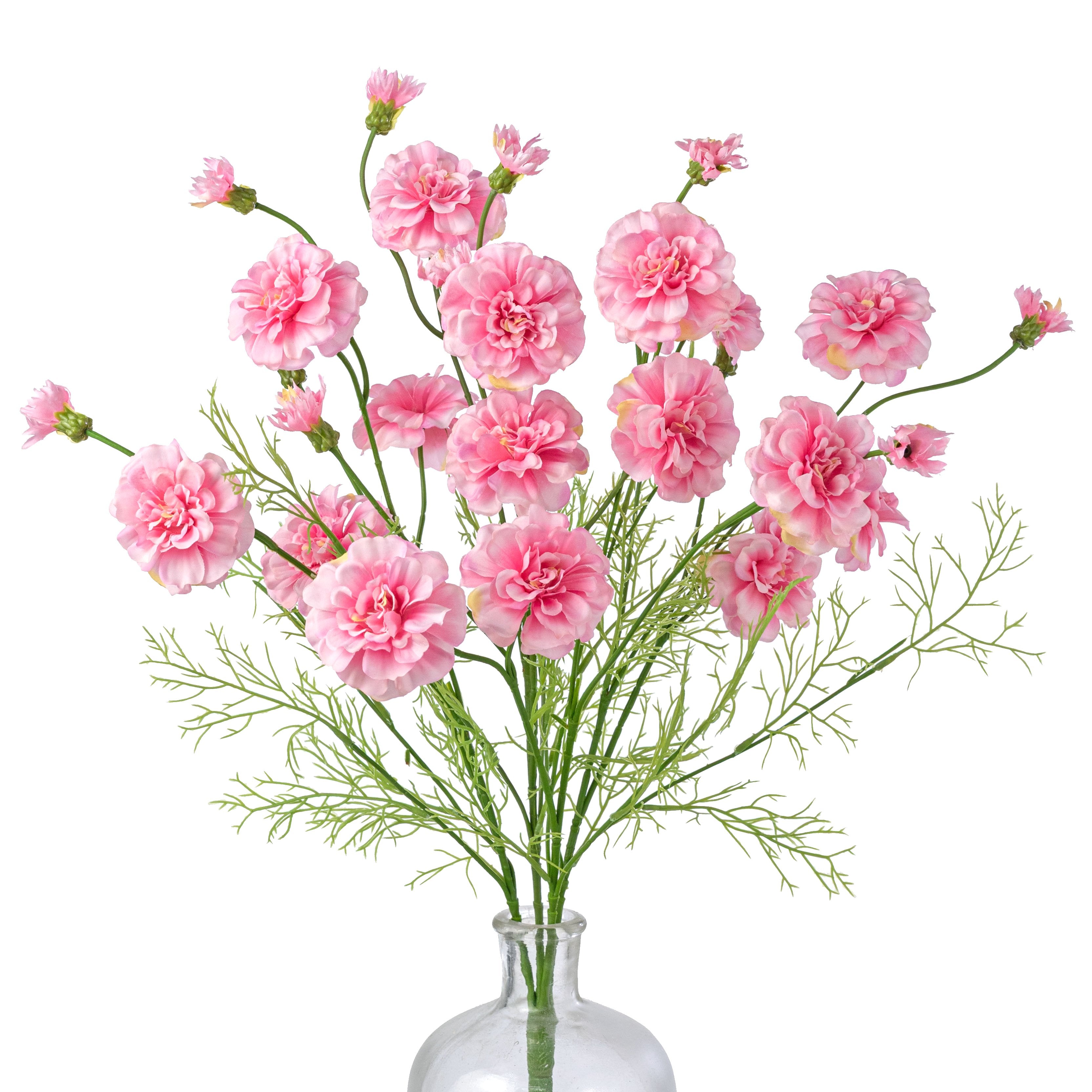 24" Mini Zinnia Bush: Pink (4 Stem) Item Number: 64017PK