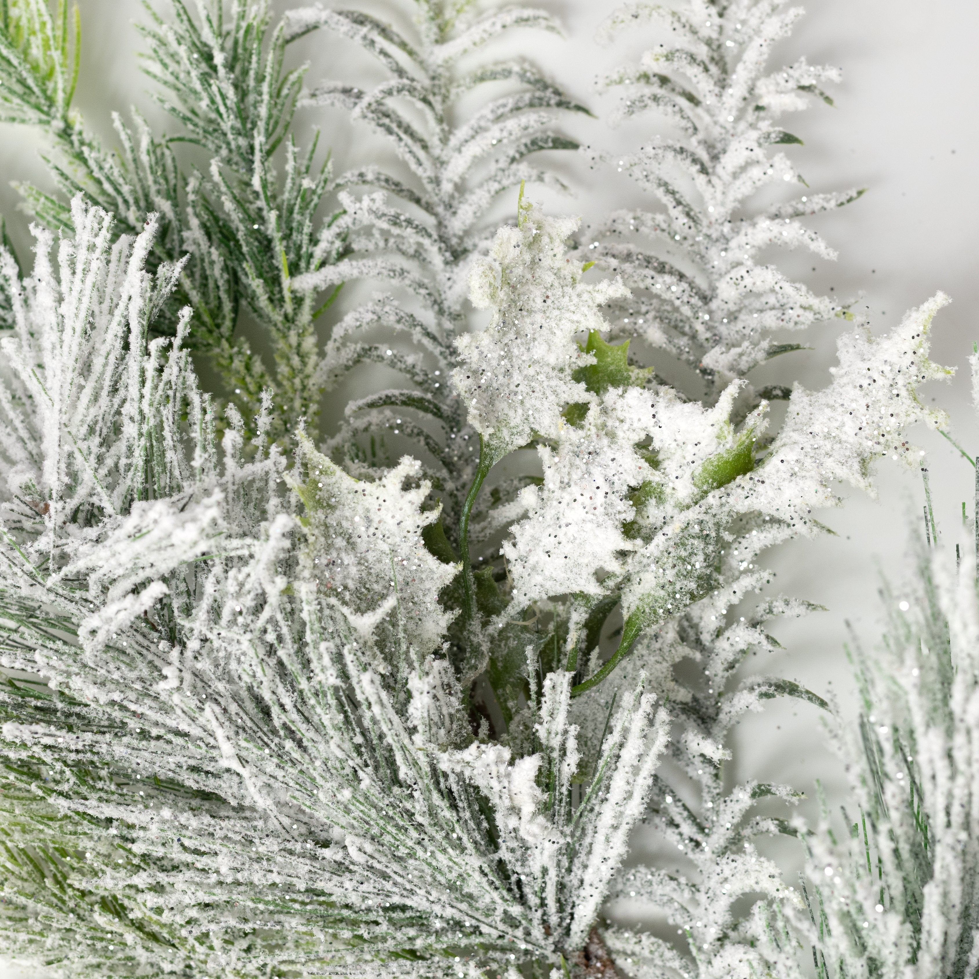 24" Mixed Flocked Pine Spray Lifestyle Photo