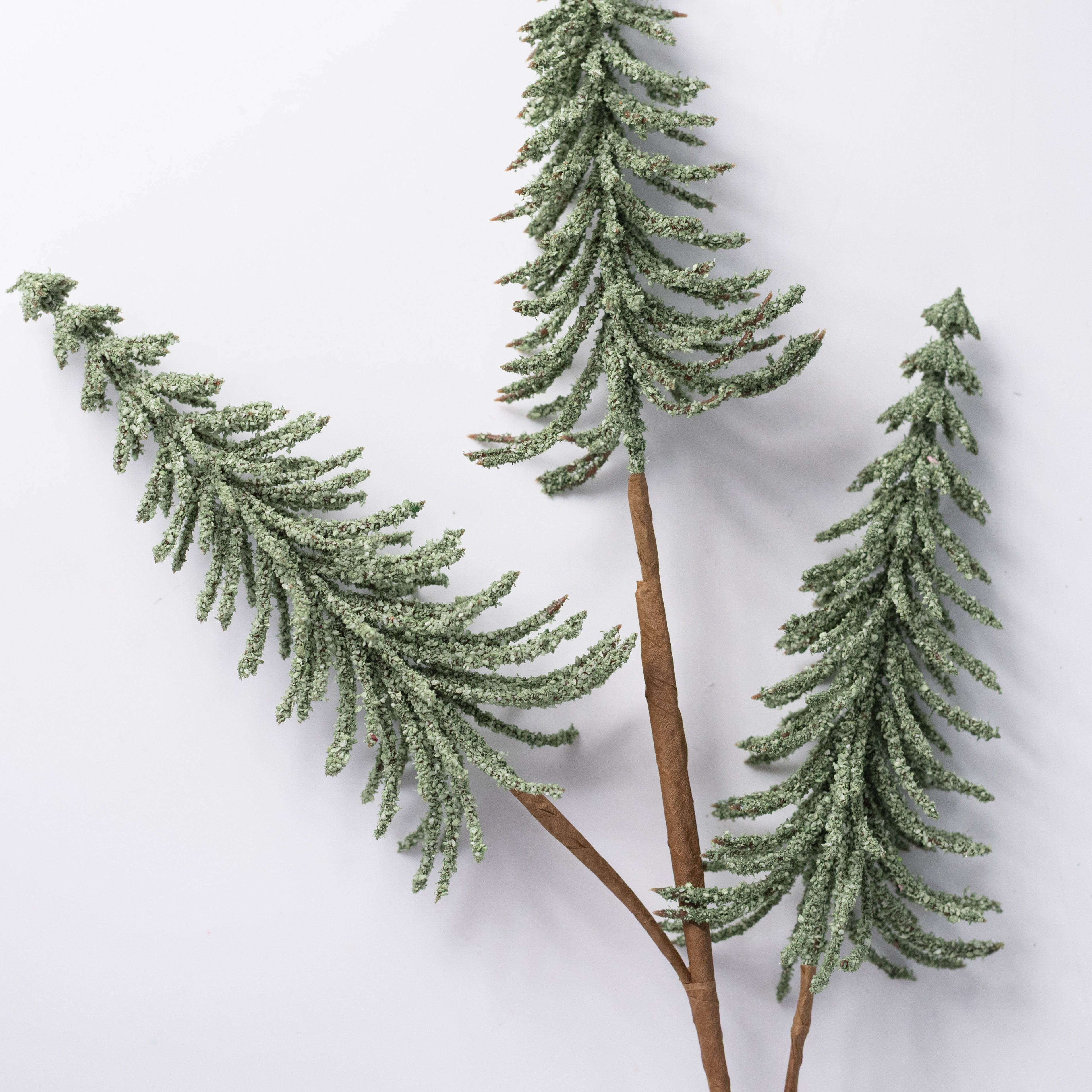 24" Powdered Pine Tree Spray: Light Green Lifestyle Photo