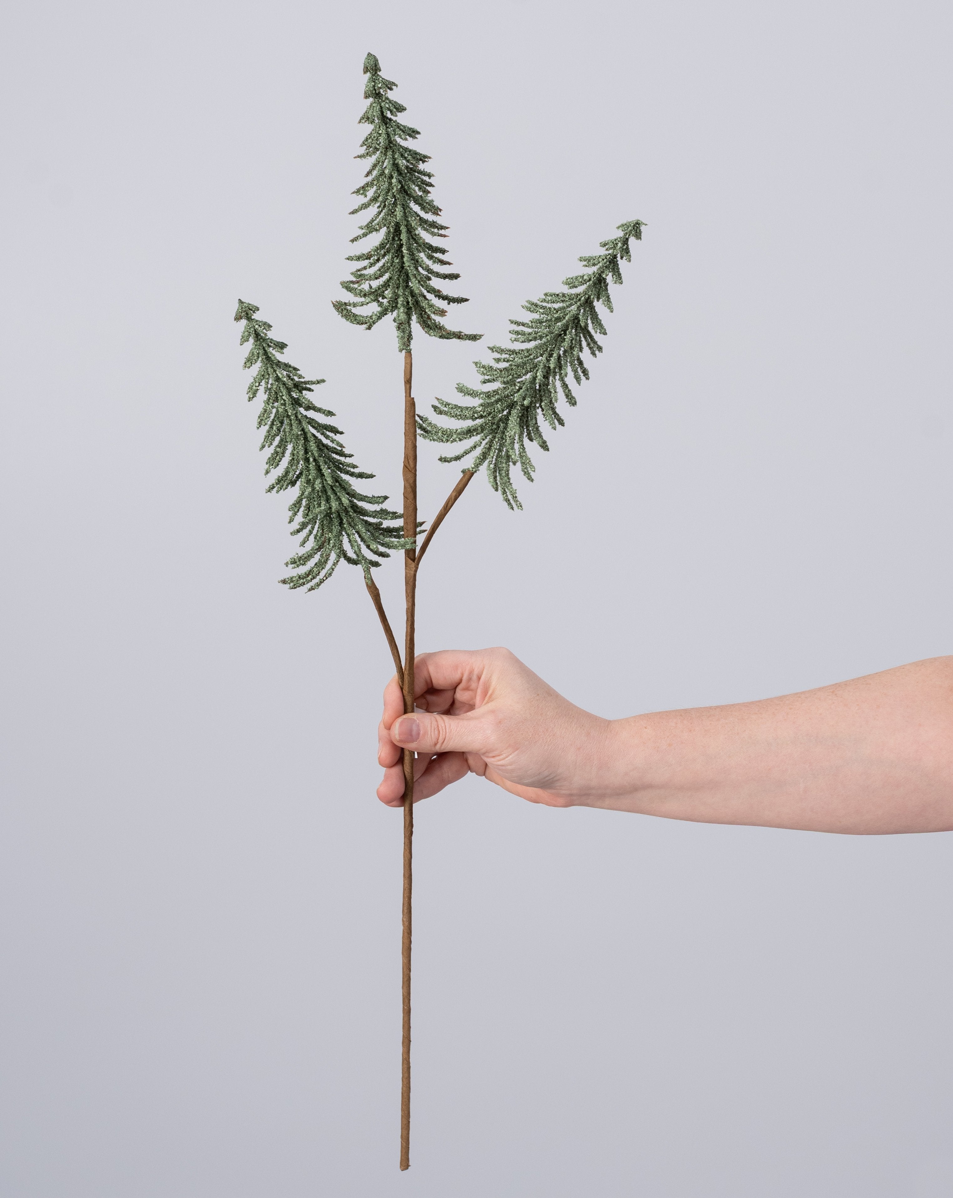 24" Powdered Pine Tree Spray: Light Green detail photo 3