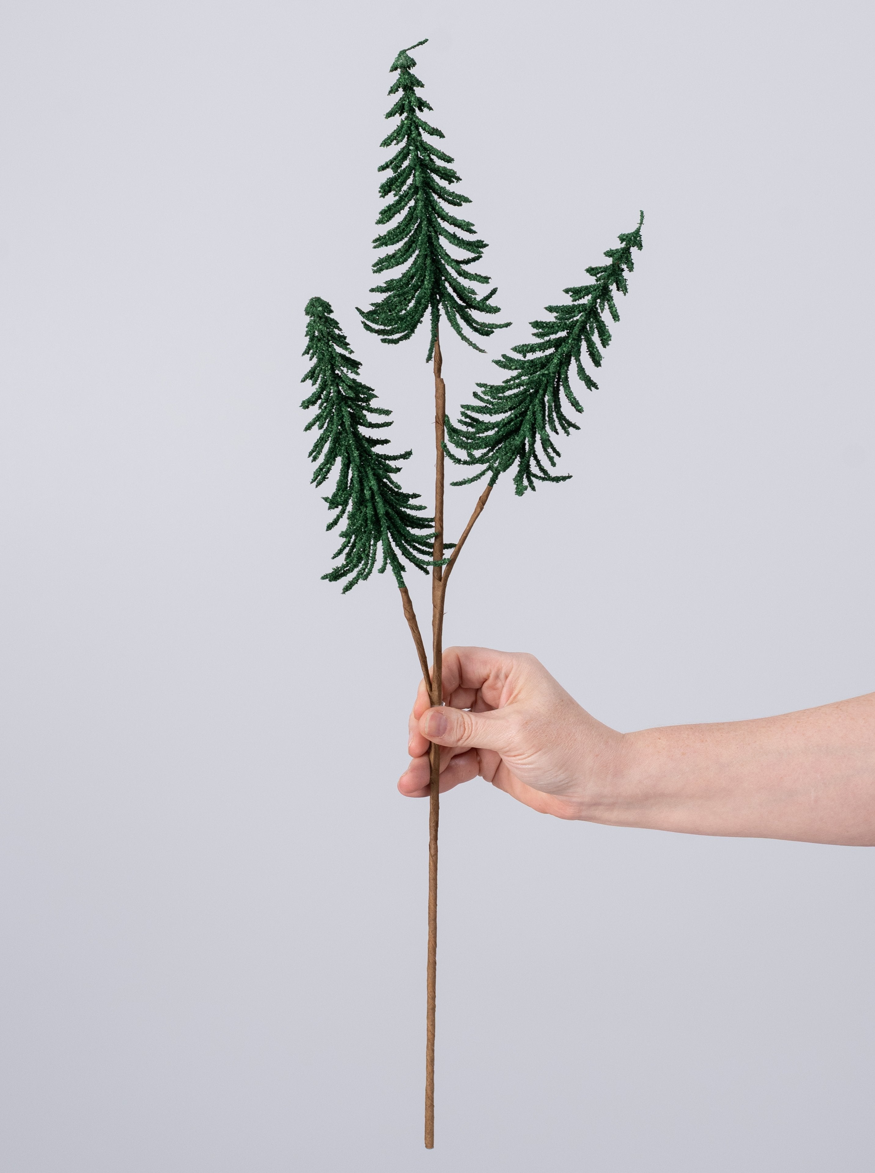 24" Powdered Pine Tree Spray: Moss Green detail photo 3