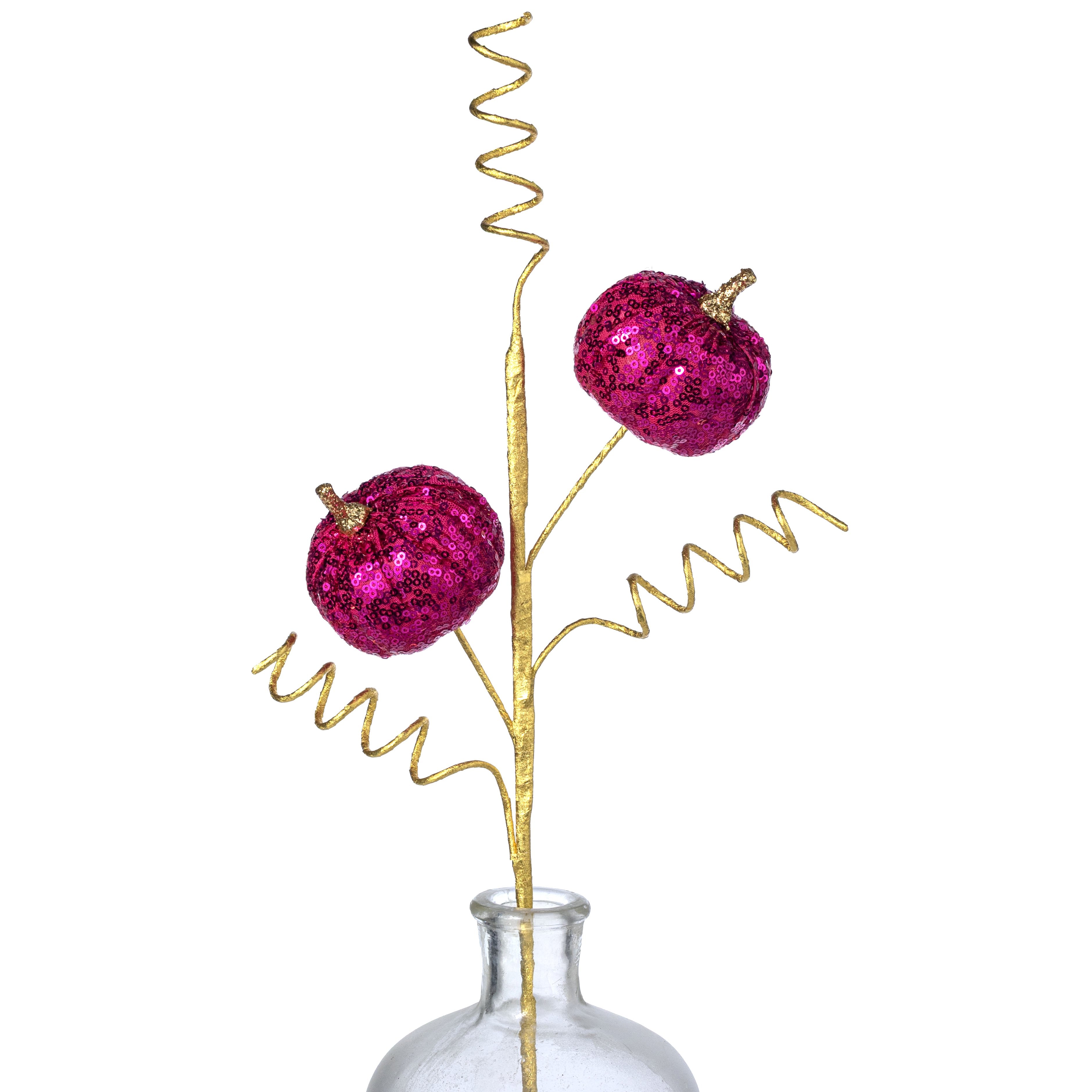 24" Sequined Pumpkins & Spirals Spray: Beauty Pink Item Number: 57284BT