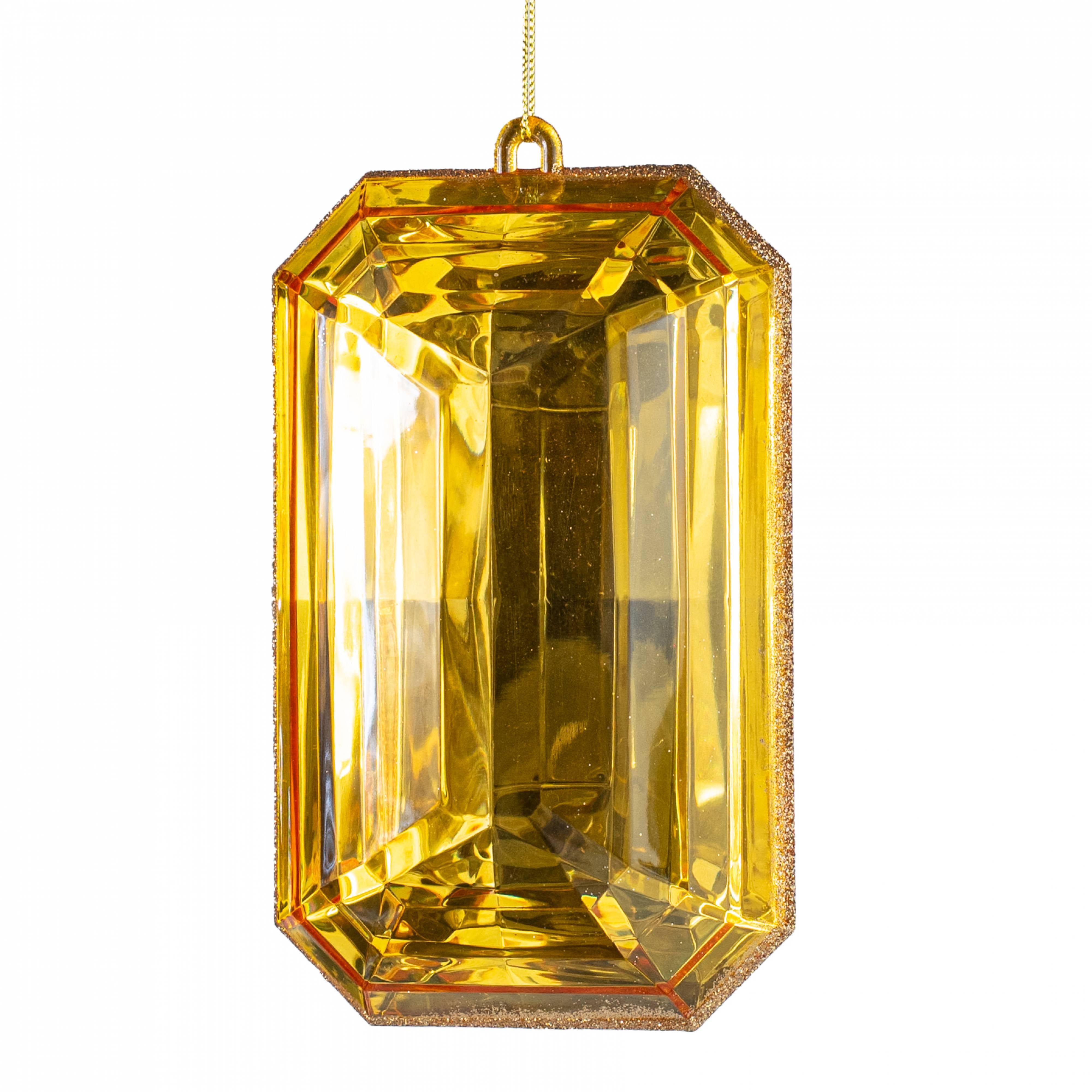 7.75" Tall Jewel Gem Ornament: Gold