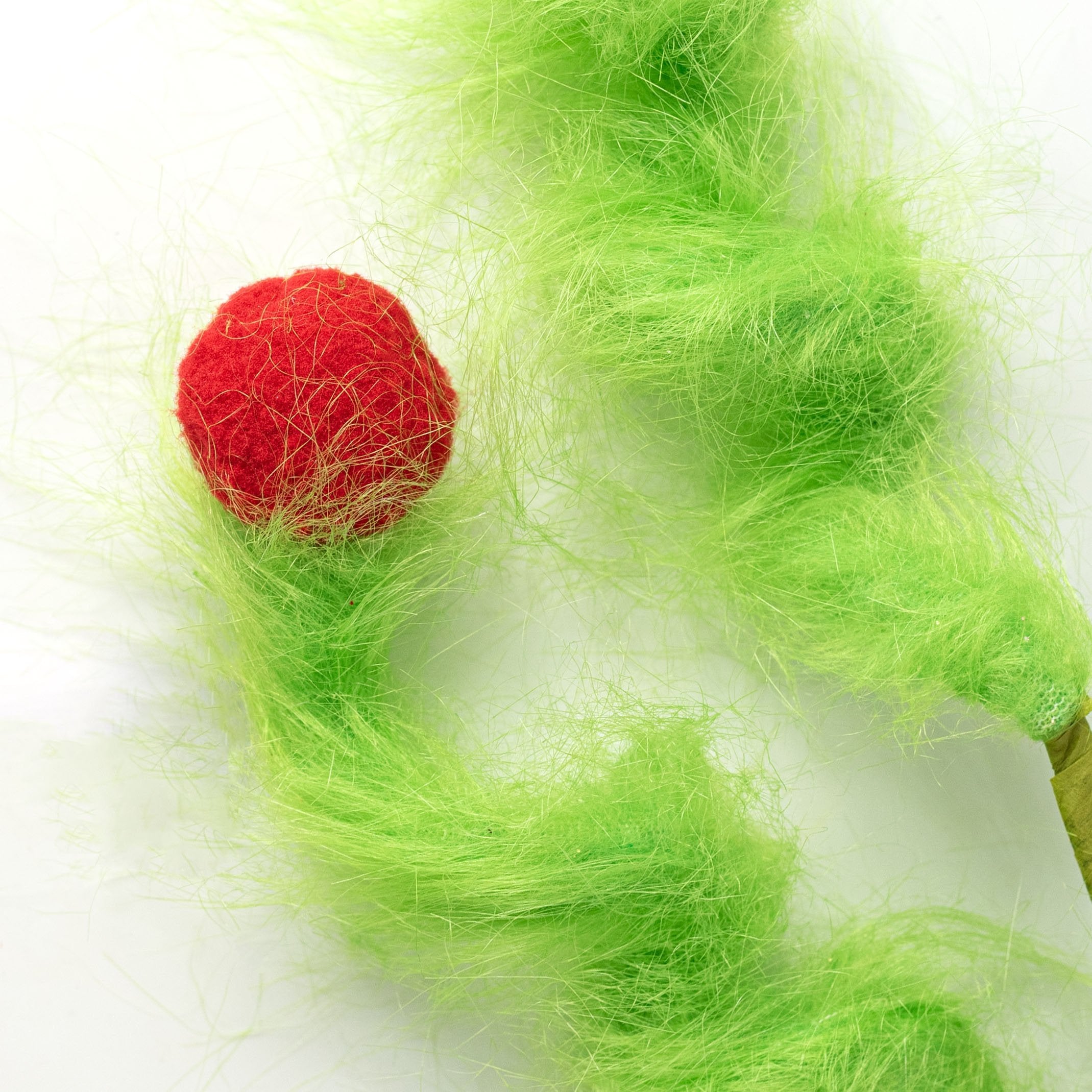 25" Furry Fabric & Ball Spray: Green & Red Lifestyle Photo