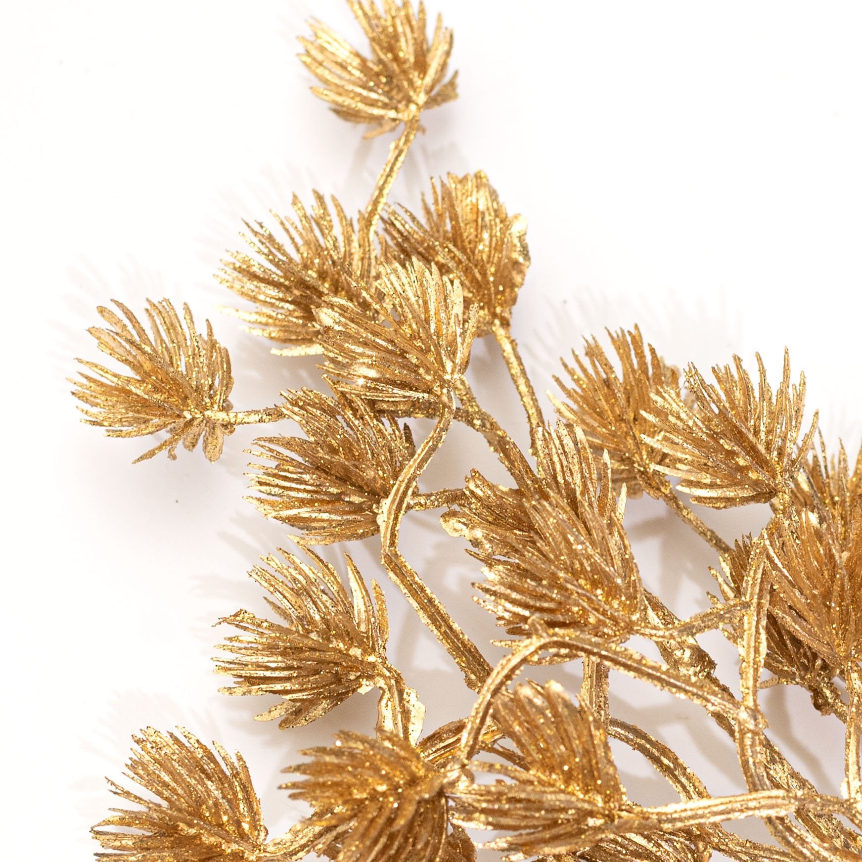 25" Glittered Mini Pine Spray: Gold Lifestyle Photo