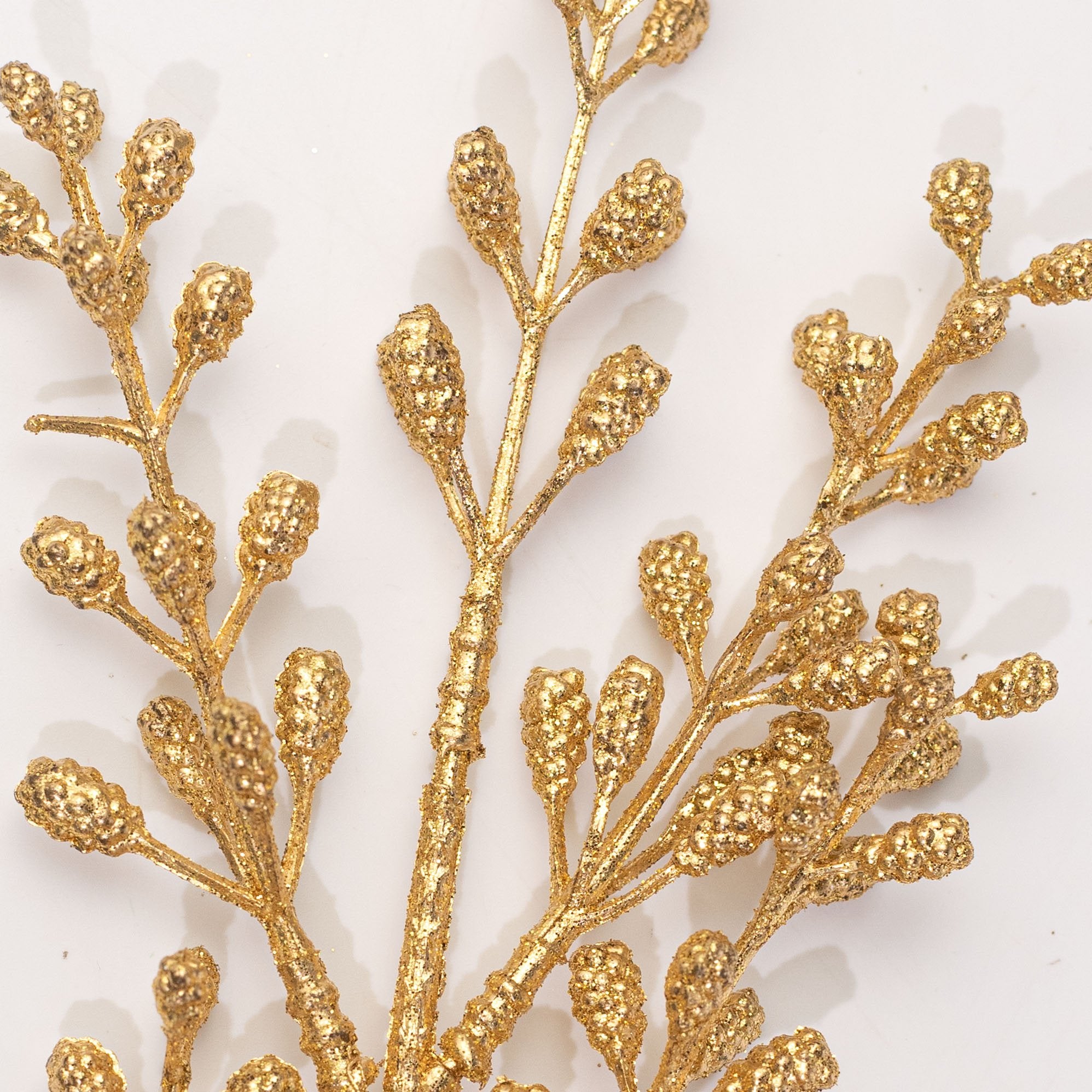 25" Glittered Pinecone Bud Spray: Gold Lifestyle Photo