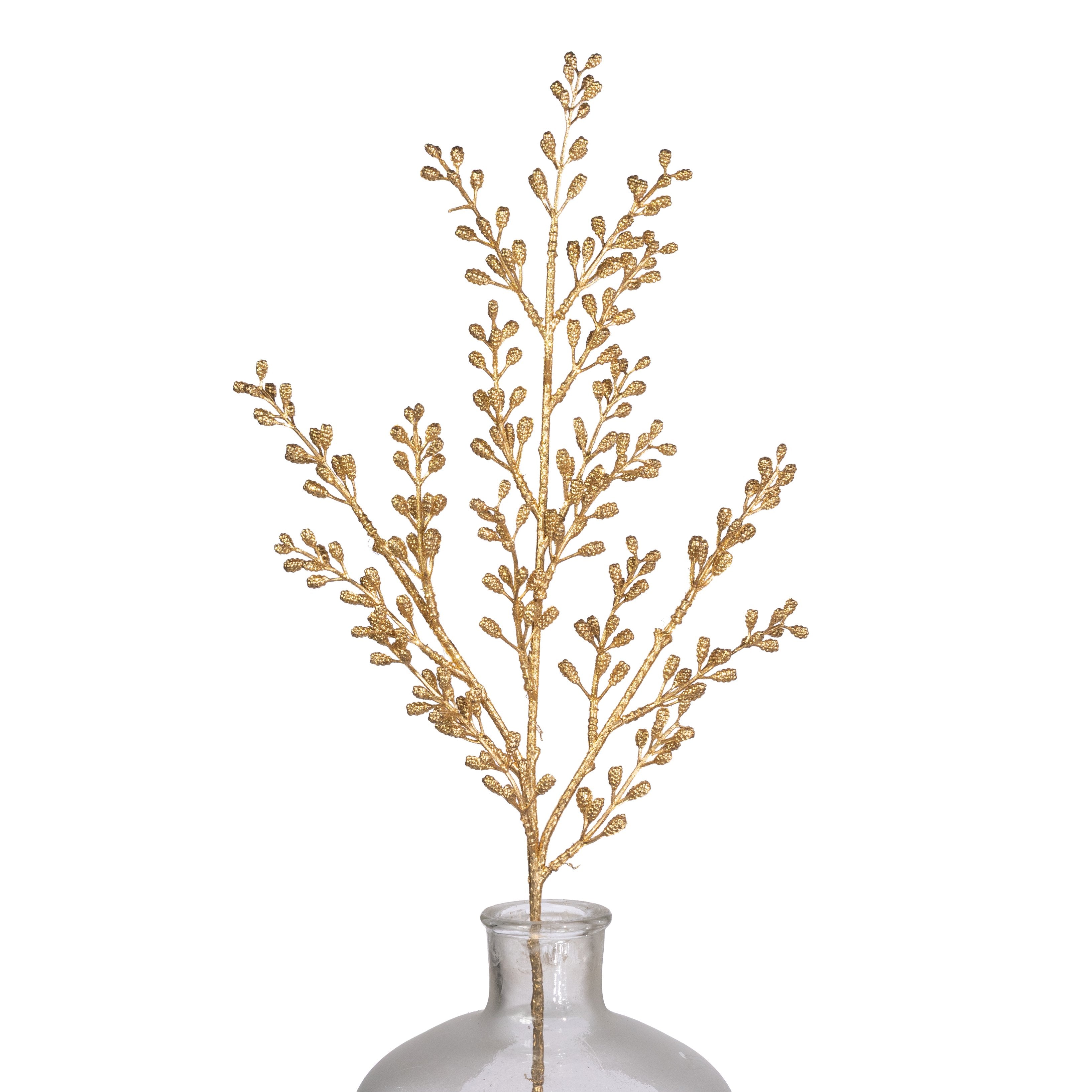25" Glittered Pinecone Bud Spray: Gold Item Number: 2826156GD