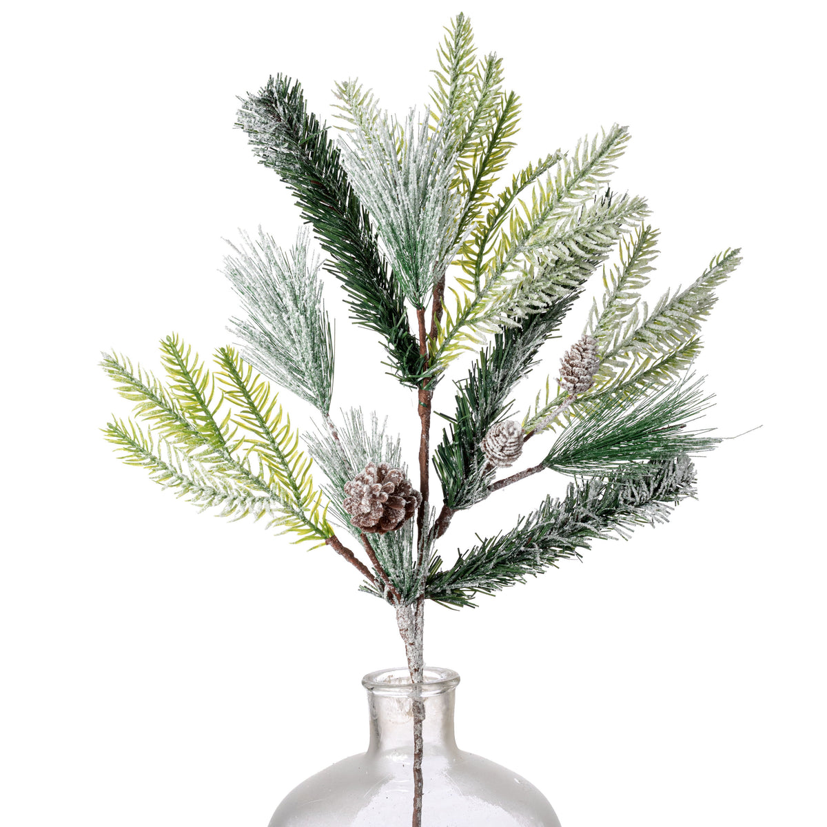 25" Heavy Snow Flocked Mixed Pine Spray Item Number: 511885