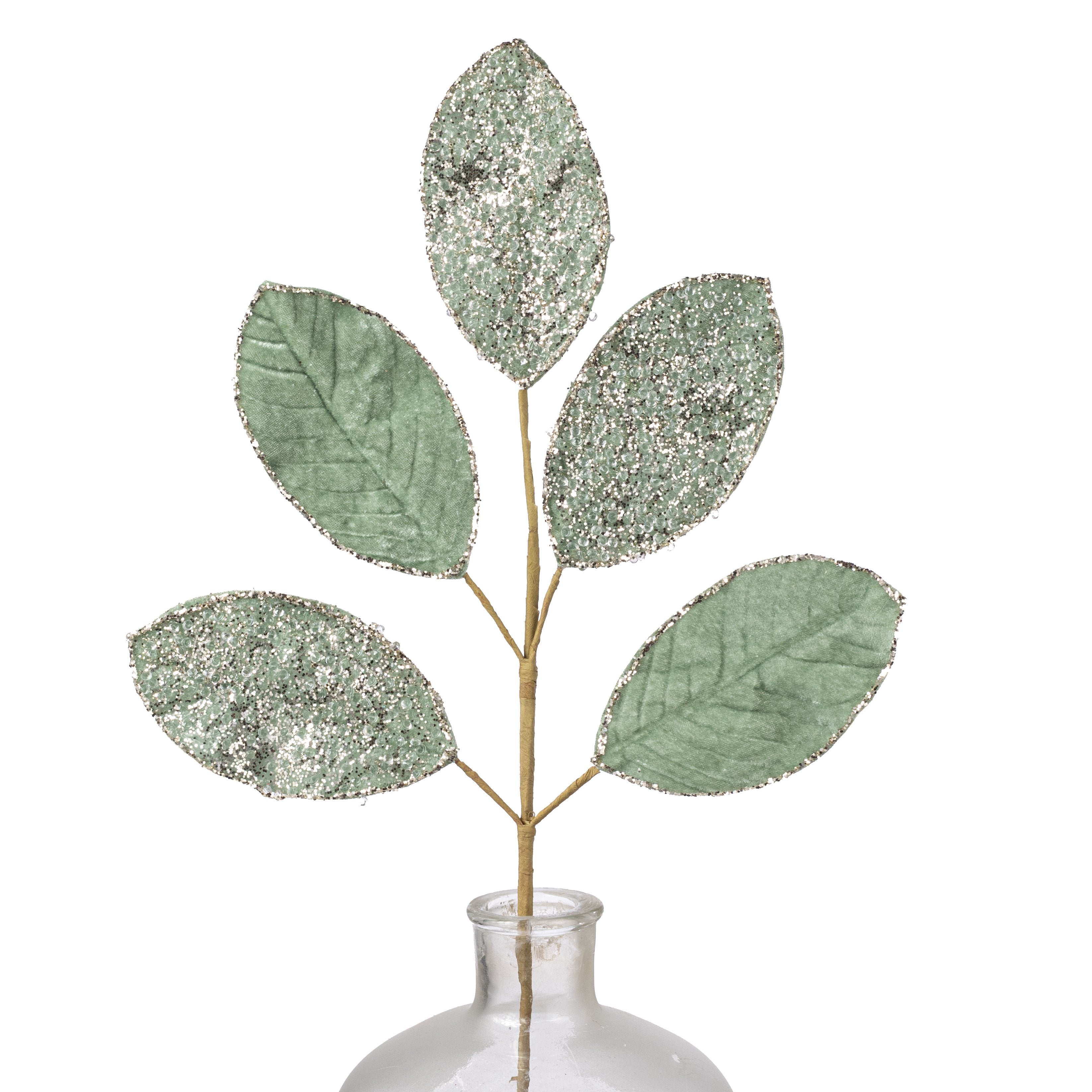 25" Iced Velvet Magnolia Leaf Stem: Sage Green Item Number: 283310