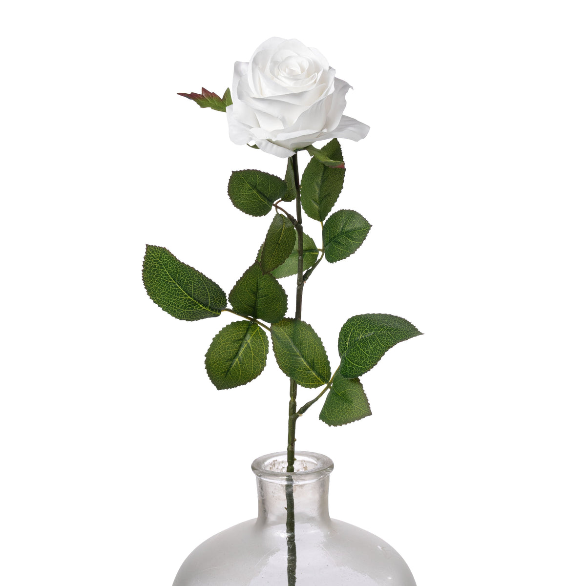 25" Single Rose Stem Spray: White Item Number: 30156WT