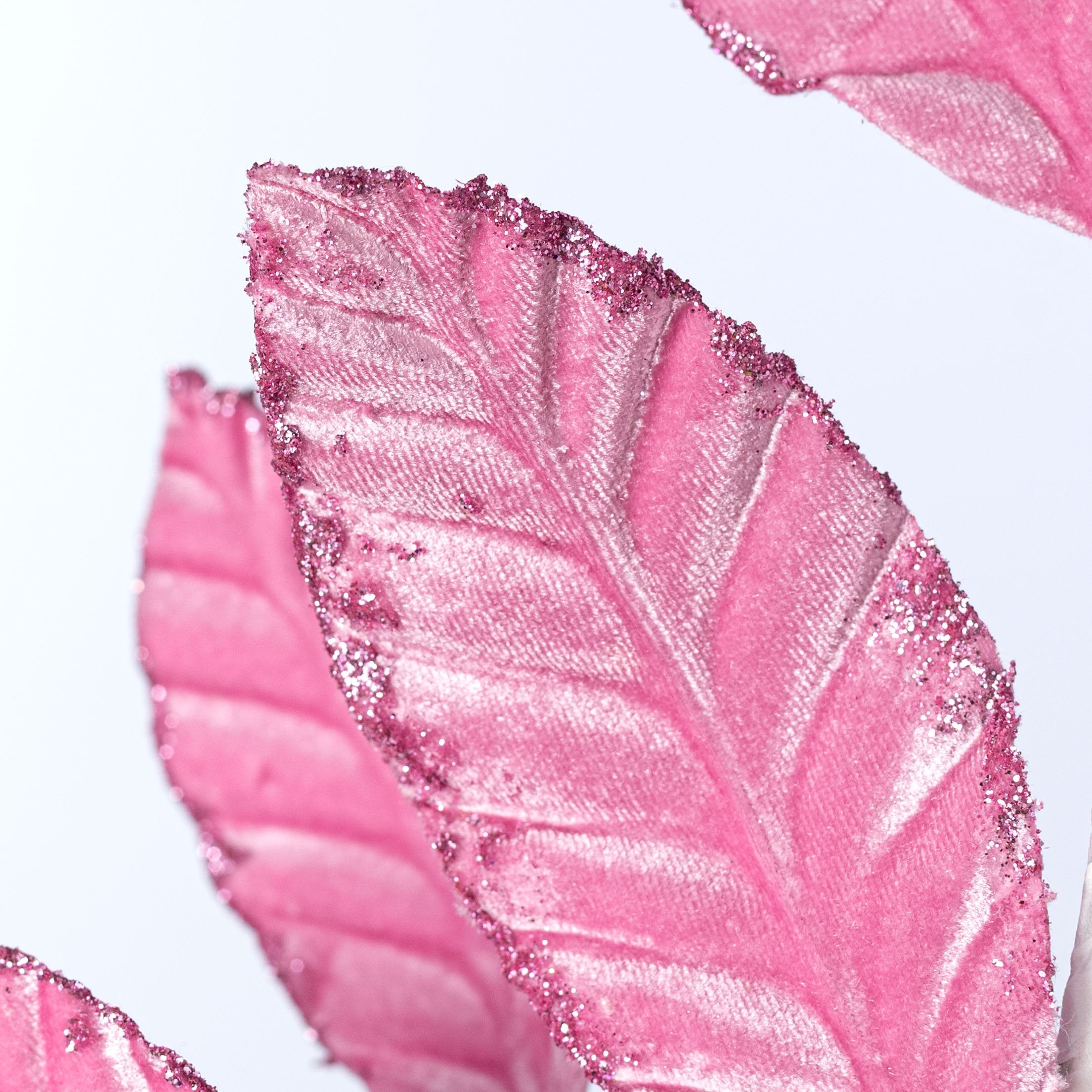 25" Velvet Magnolia Leaves Spray: Pink Lifestyle Photo