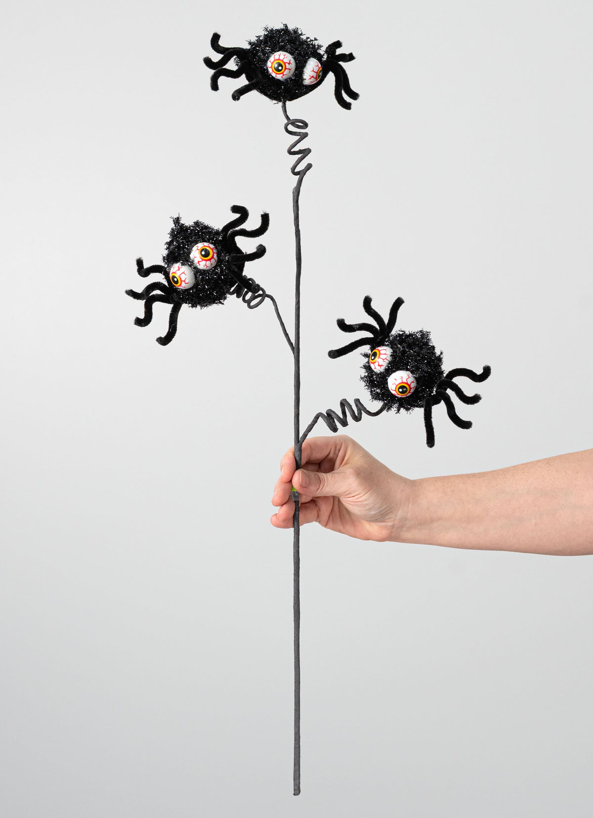 26" Big Eyed Fun Spider Spray: Black detail photo 3