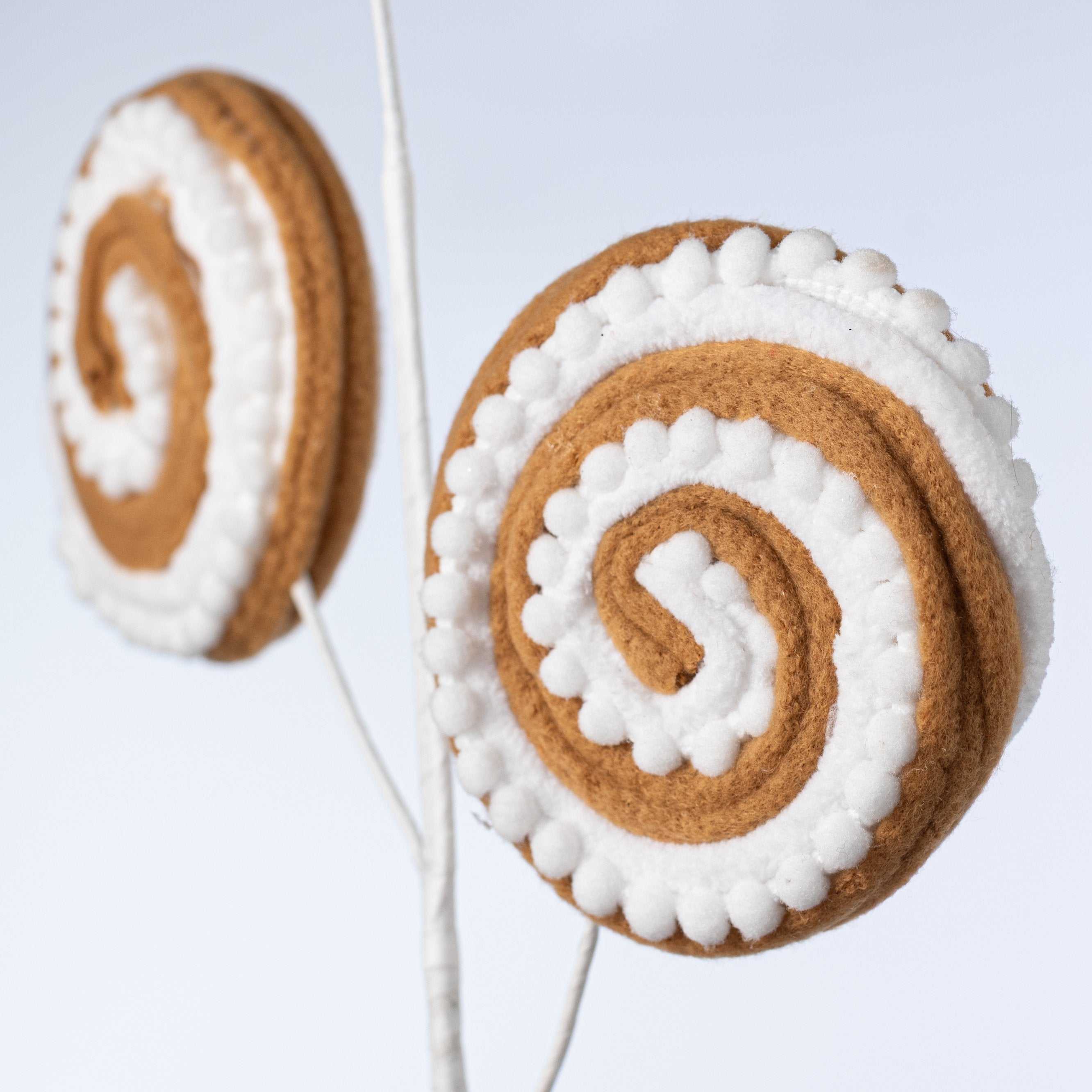 26" Chenille Pom Pom Lollipop Spray: White Gingerbread Lifestyle Photo