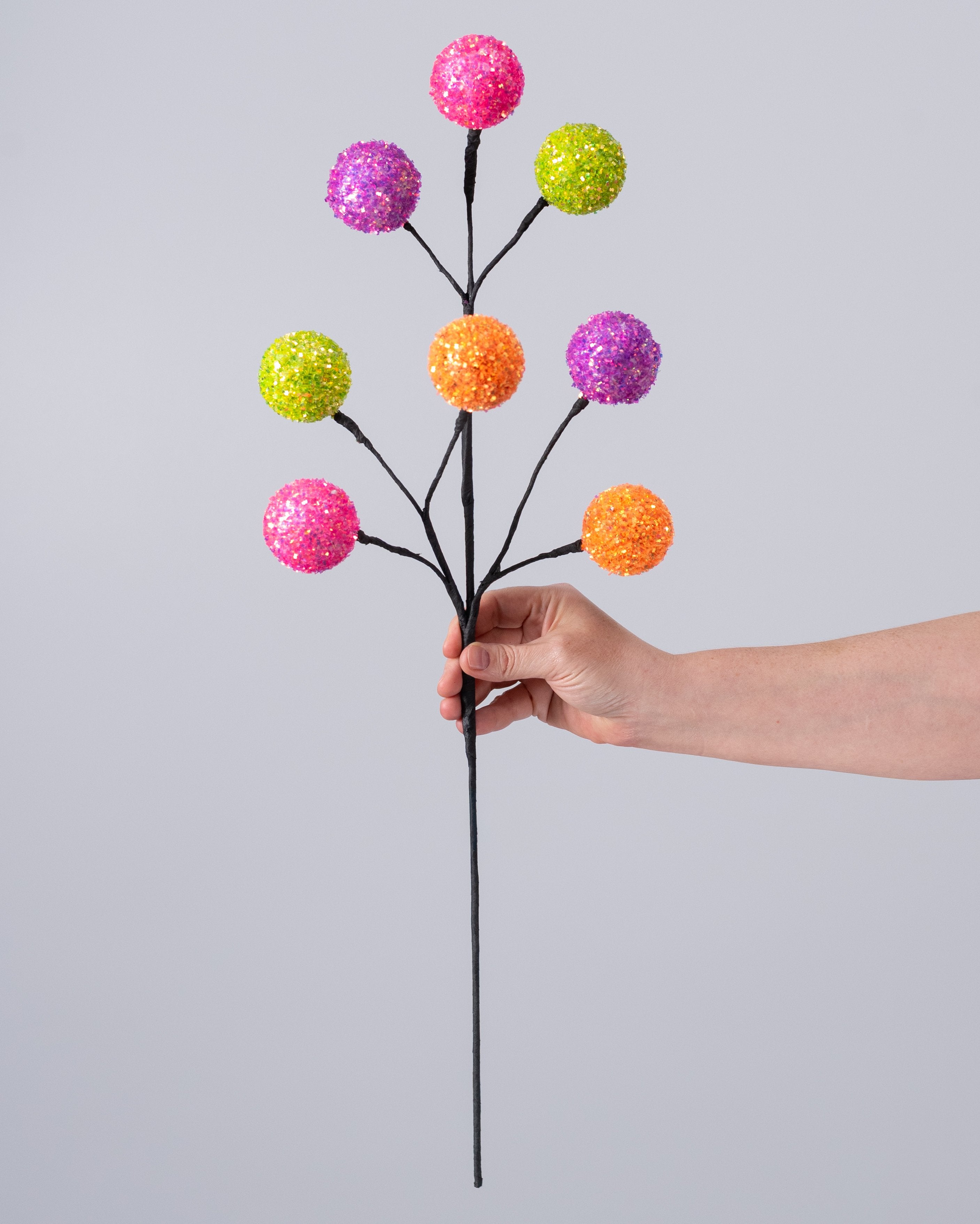 26" Chunky Glitter Ball Spray: Neon Halloween detail photo 3