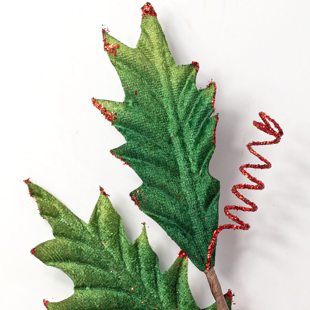 26" Double Glittered Velvet Poinsettia Spray: Red Lifestyle Photo
