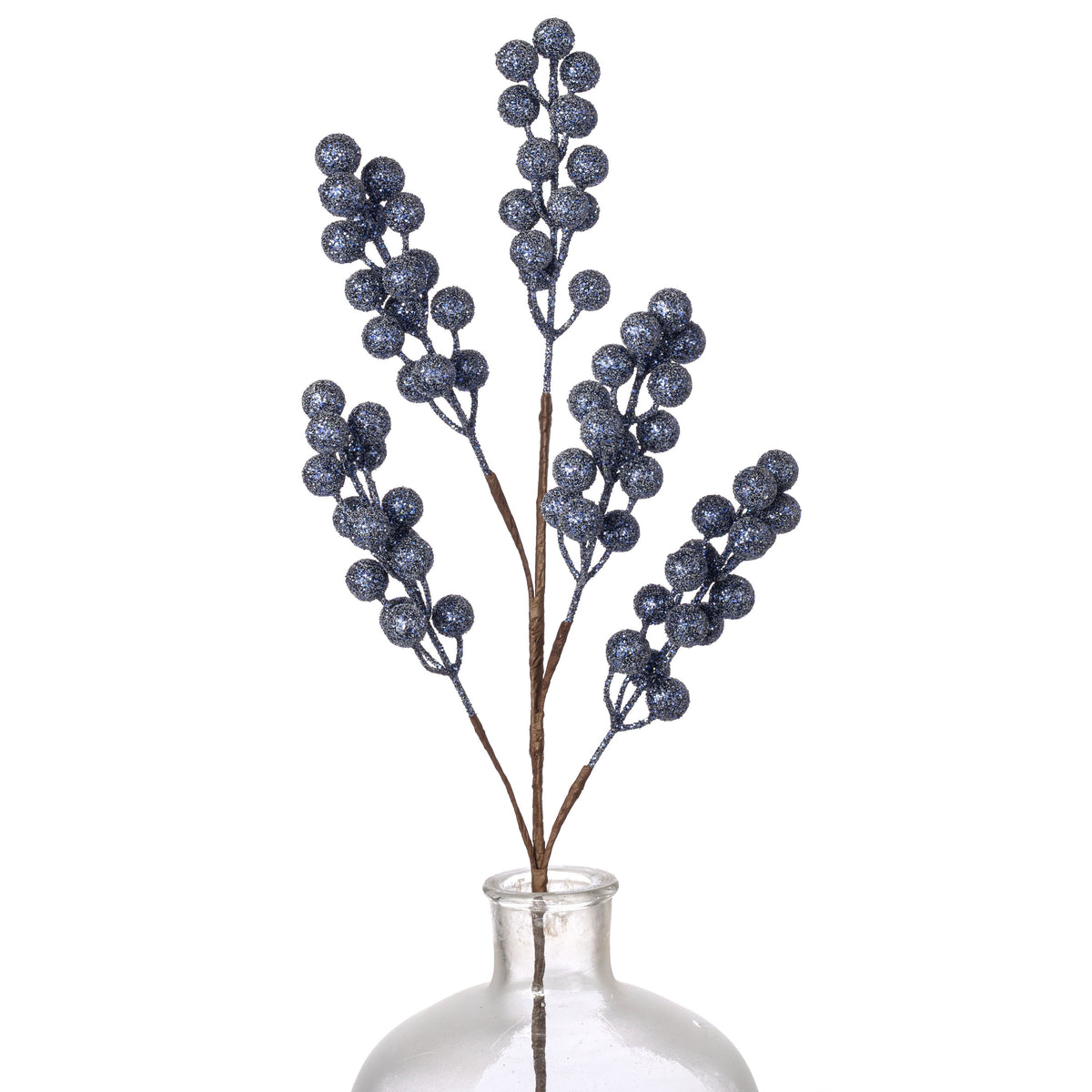 26" Glitter Berry Branches Spray: Navy Blue Item Number: 189739