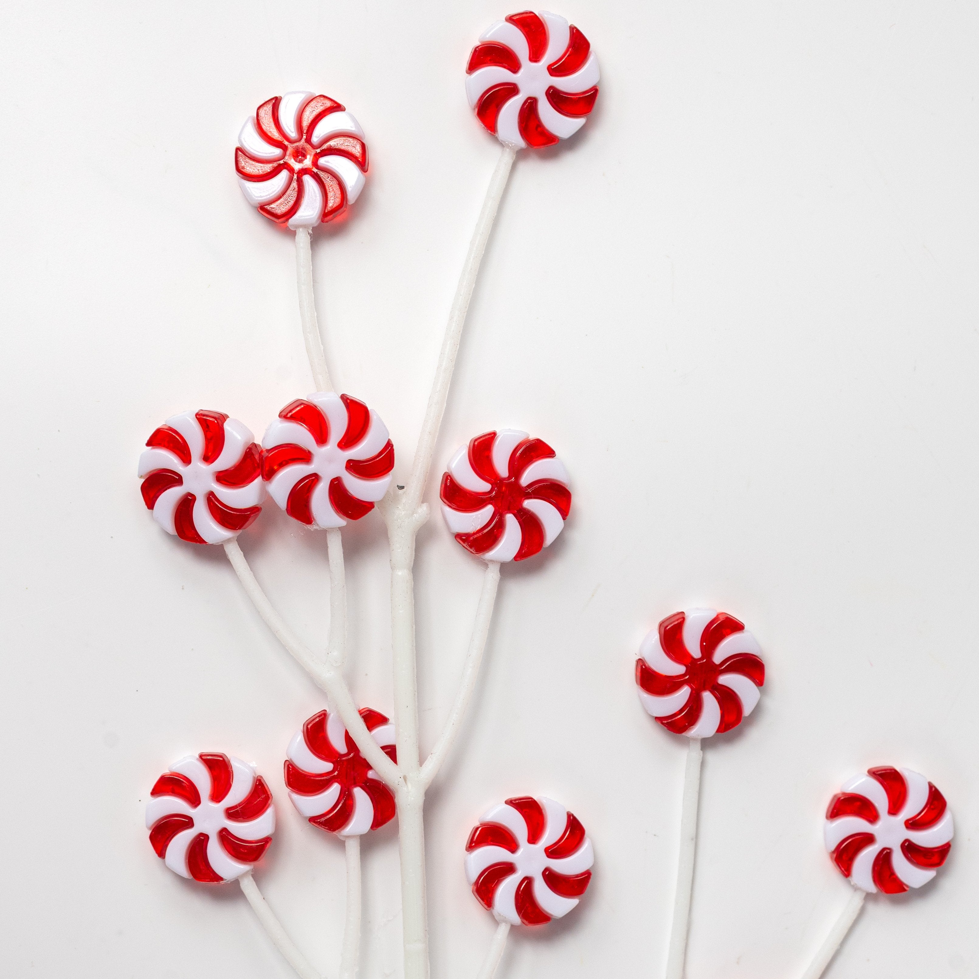 26" Peppermint Candy Spray: Red & White Lifestyle Photo
