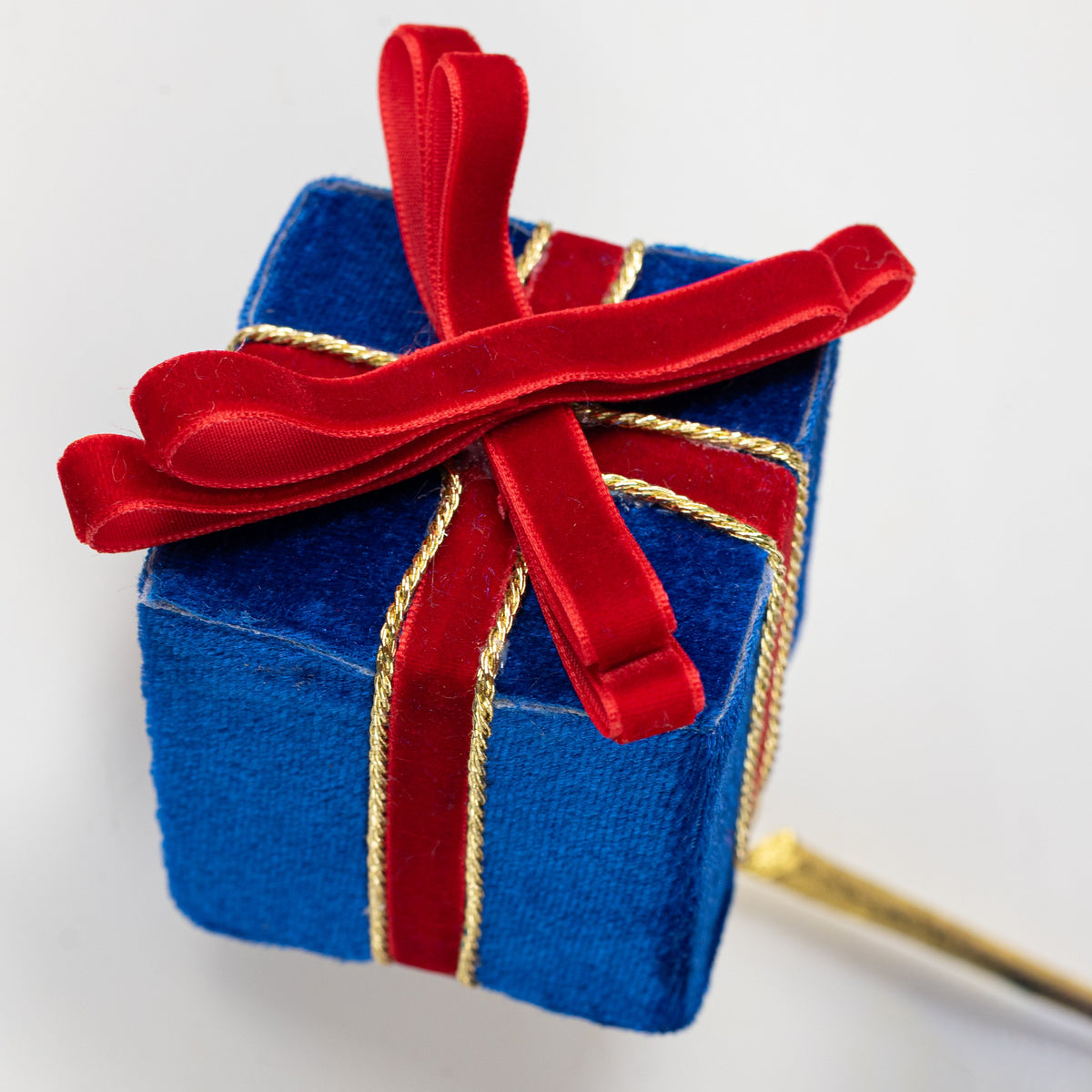 26" Velvet Gift Box Spray: Red & Blue Lifestyle Photo