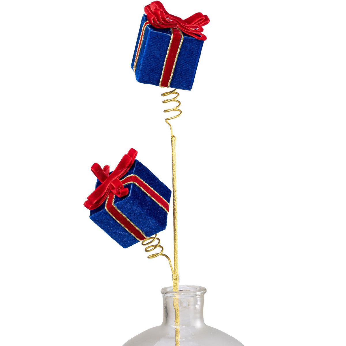 26" Velvet Gift Box Spray: Red & Blue Item Number: 86706RDBL