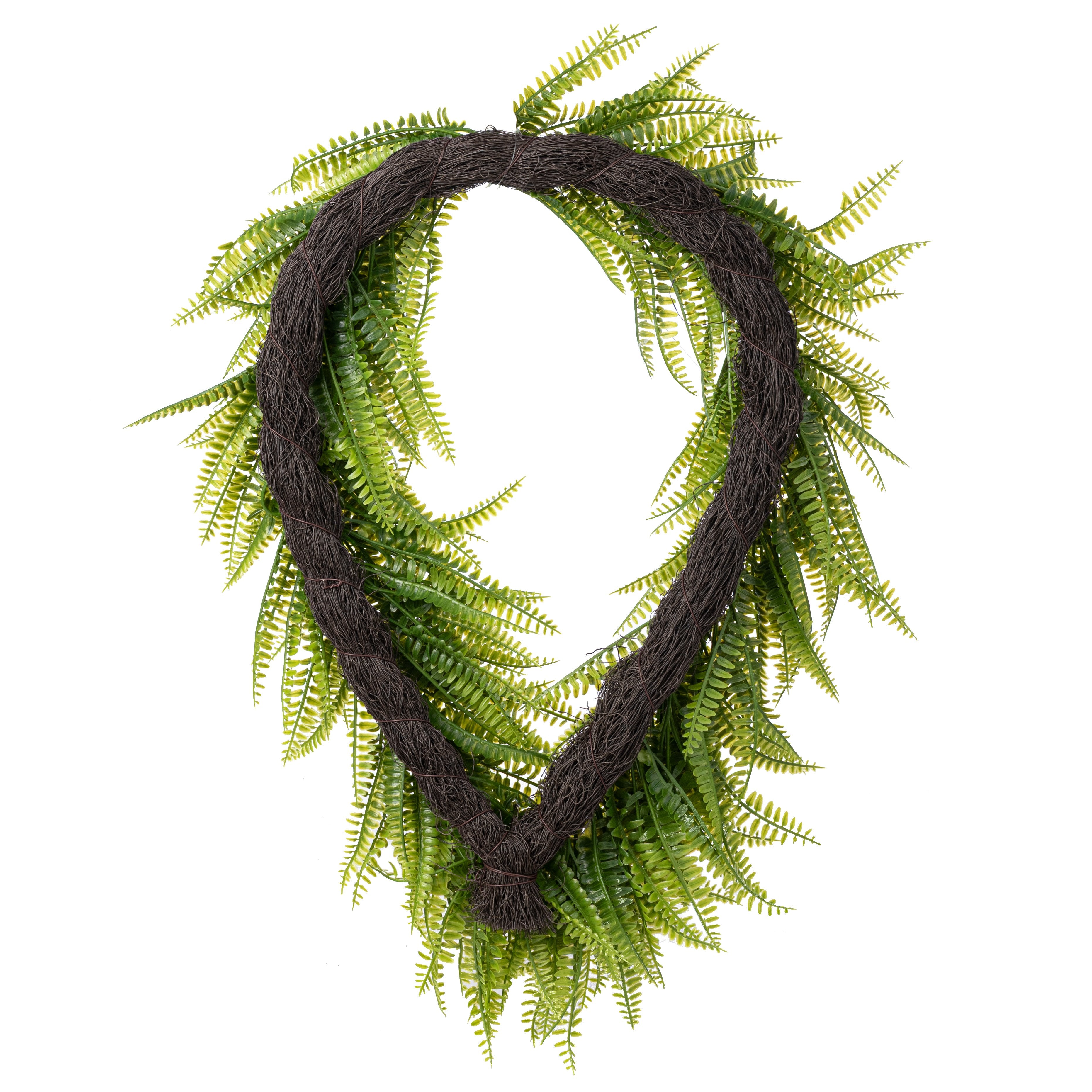 26" Woodland Fern Teardrop Wreath: Two Tone Fresh Green detail photo 3