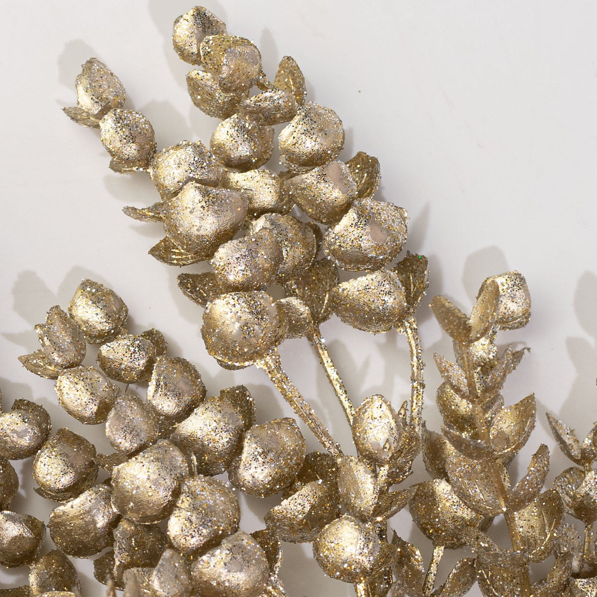27" Glittered Eucalyptus Spray: Champagne Gold Lifestyle Photo