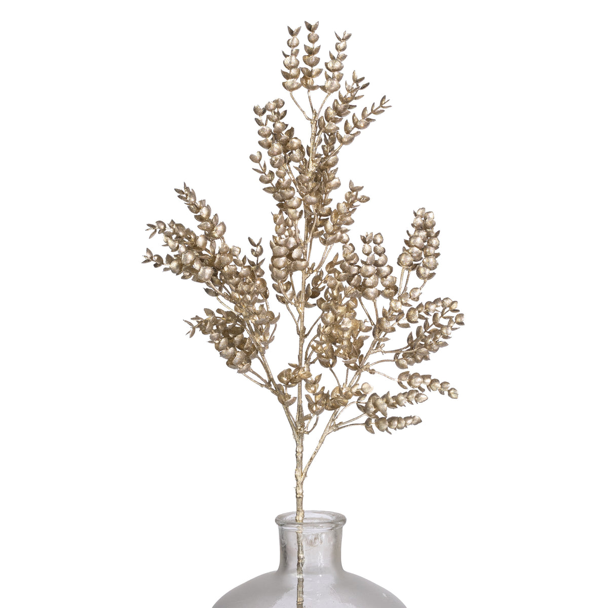 27" Glittered Eucalyptus Spray: Champagne Gold Item Number: 2826157CH