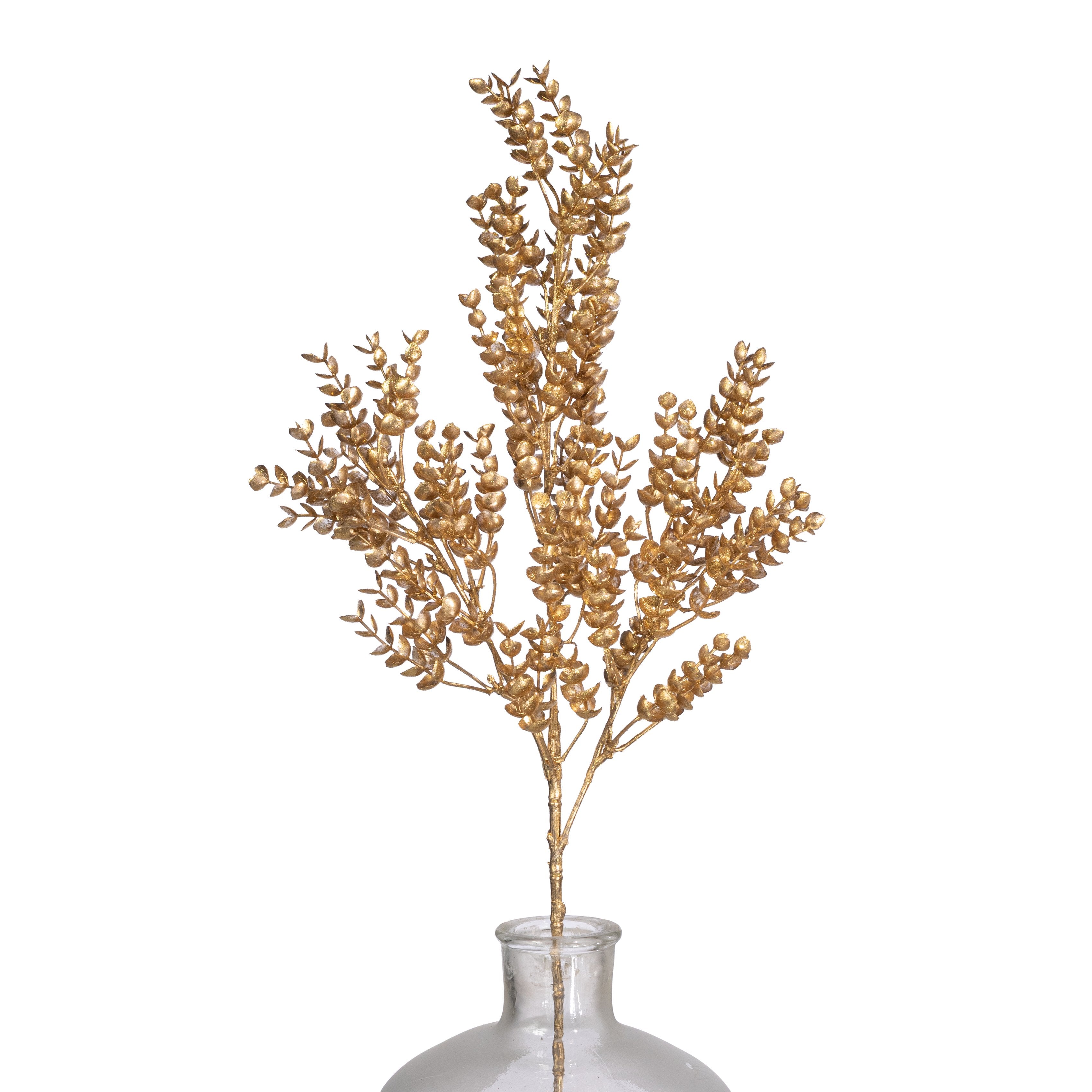 27" Glittered Eucalyptus Spray: Gold Item Number: 2826157GD