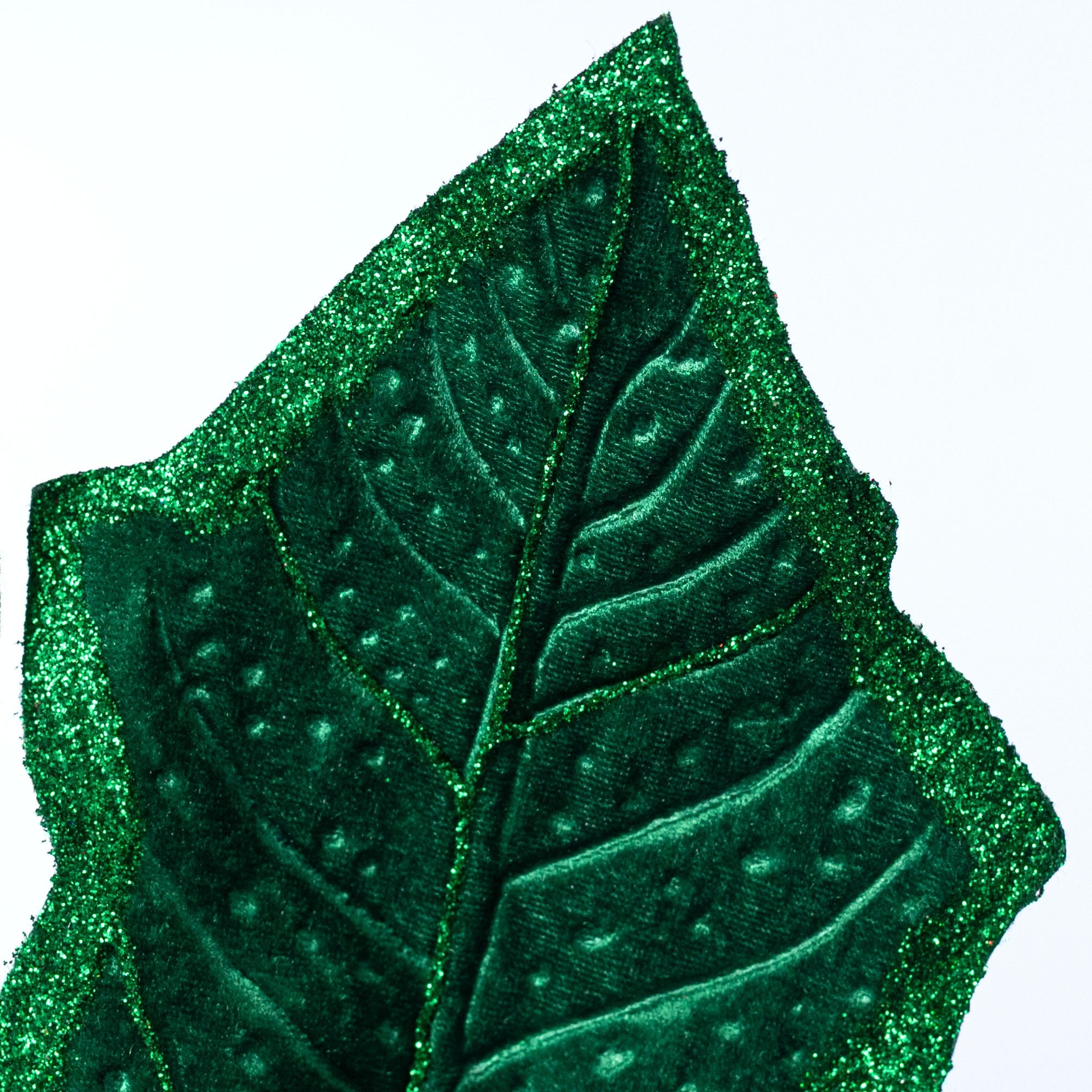 27" Velvet Holly Leaves Spray: Emerald Green Lifestyle Photo