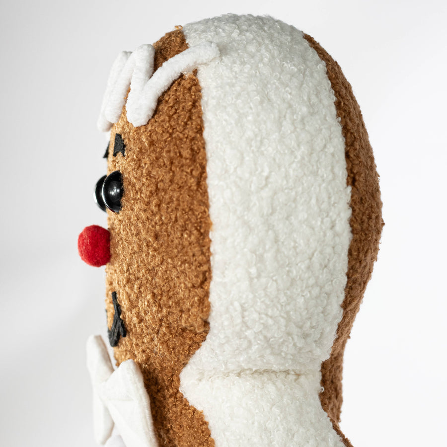 Plush Bow-Tie Gingerbread Man Accent