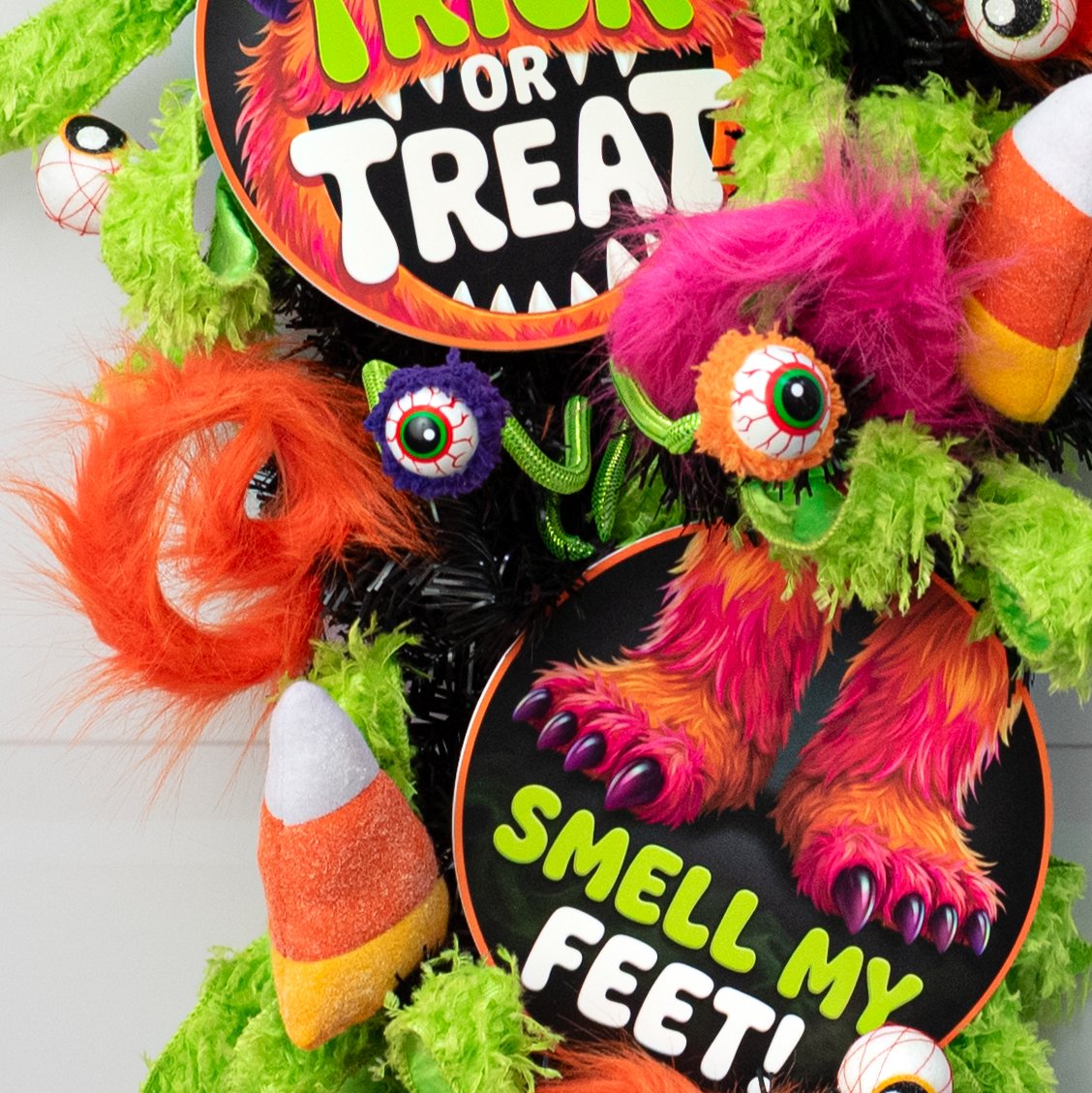 28" Furry Monster Spiral Curly Spray: Orange  Lifestyle Photo
