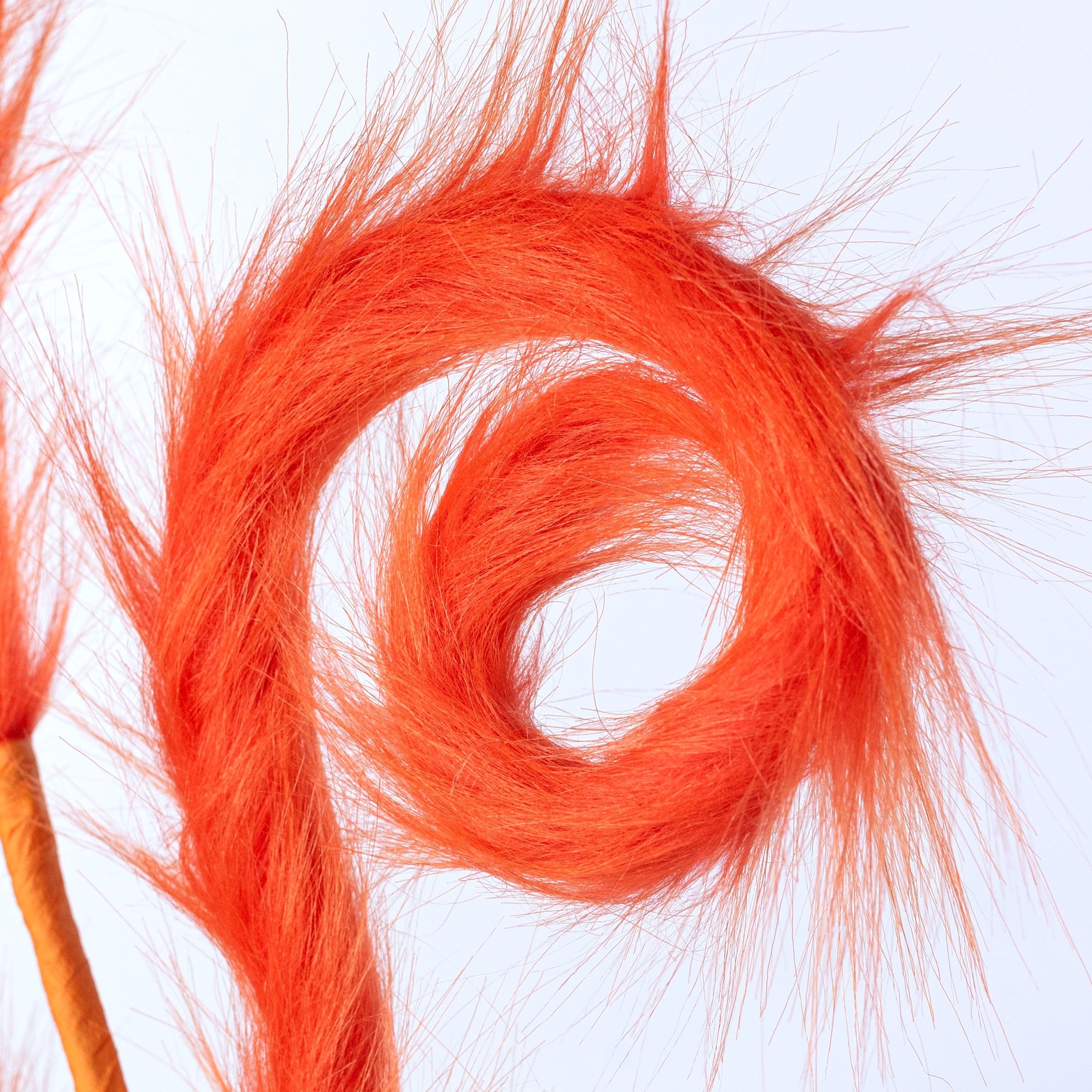 28" Furry Monster Spiral Curly Spray: Orange  detail photo 5