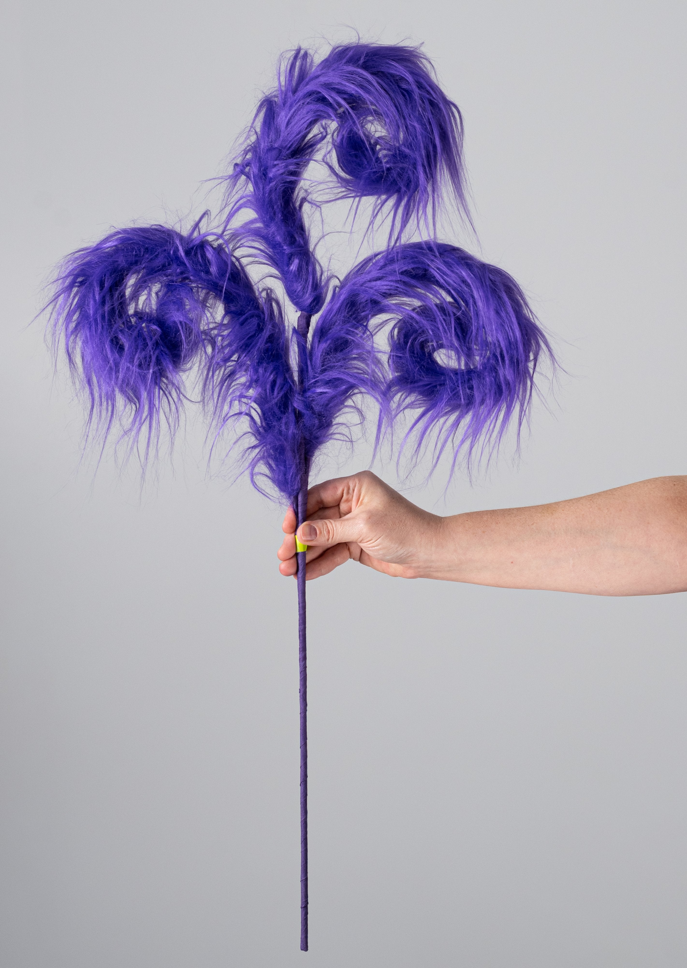 28" Furry Monster Spiral Curly Spray: Purple  detail photo 3