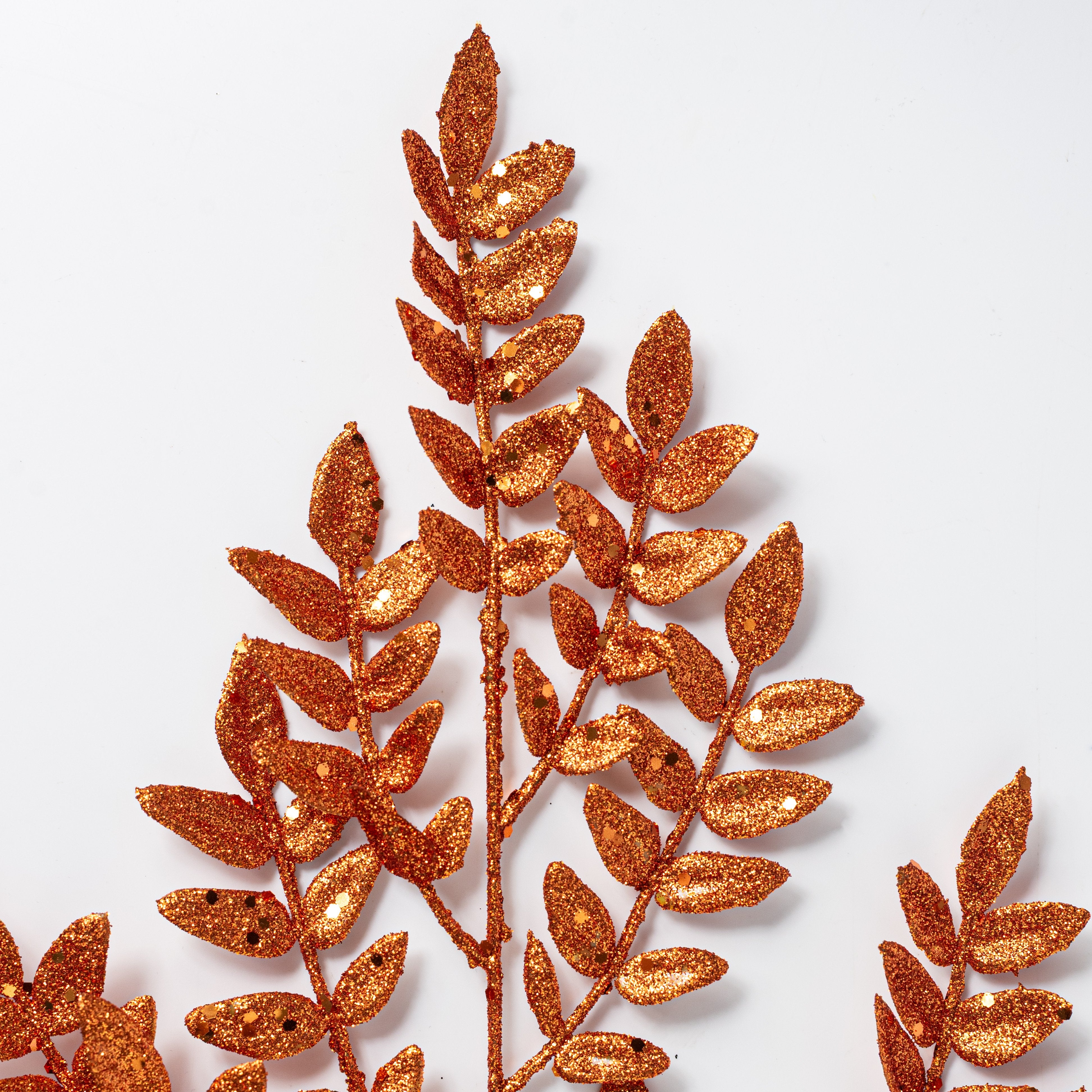 28" Glitter Fern Spray: Orange Lifestyle Photo