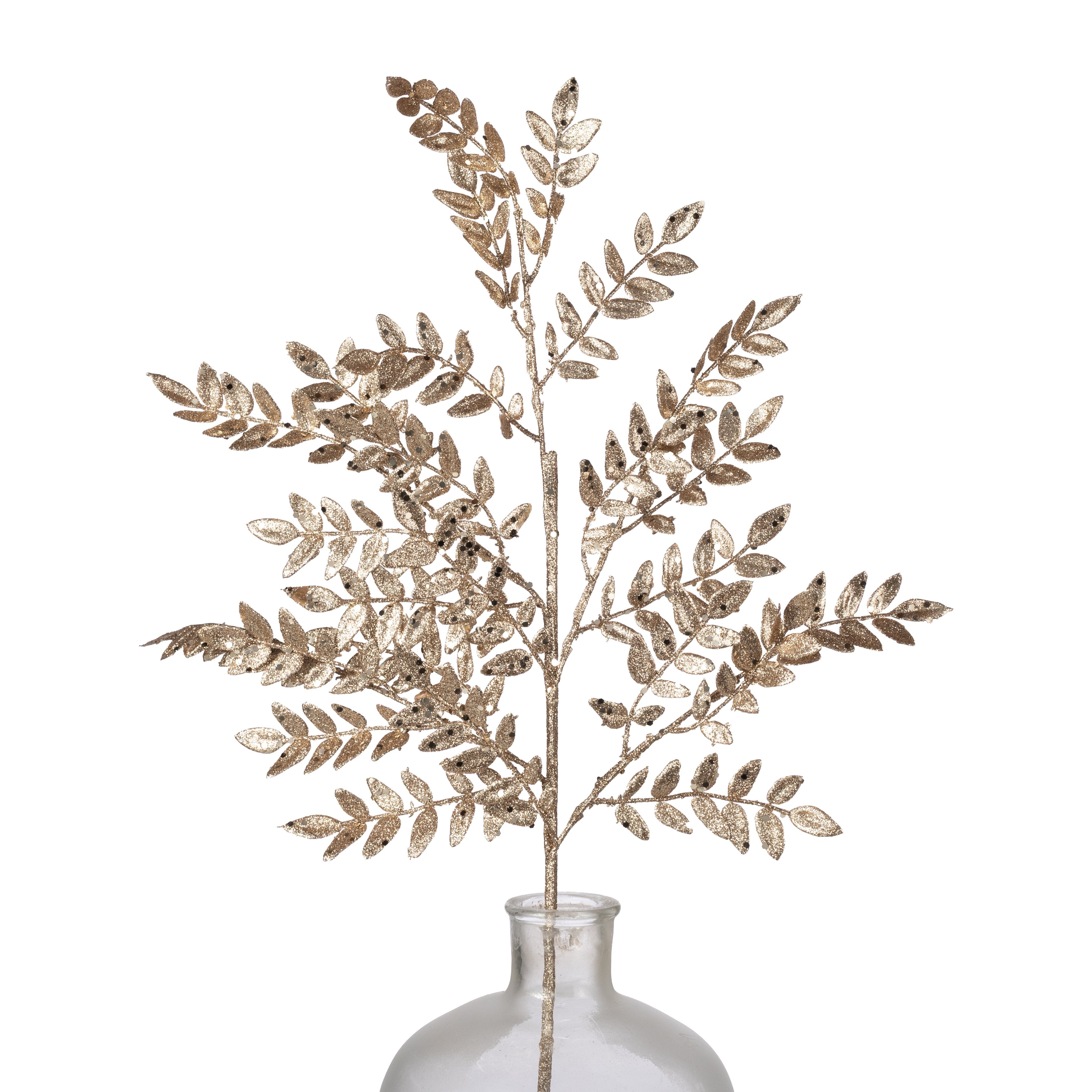 28" Glitter Small Leaf Spray: Champagne Gold Item Number: 86927CH