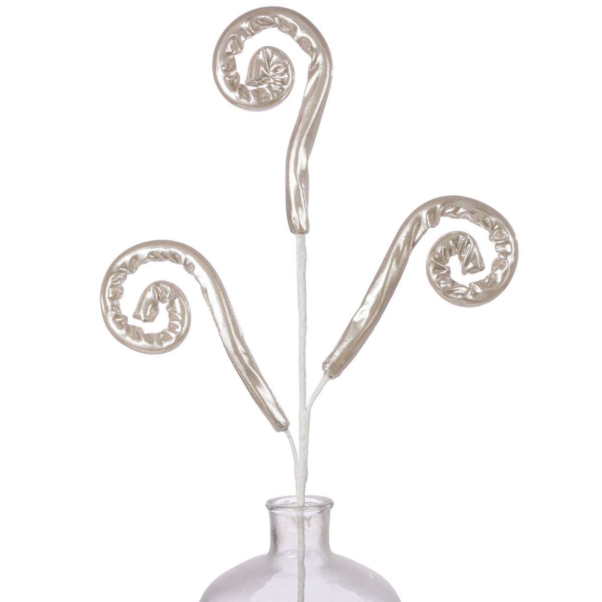 28" Glossy Spiral Curly Spray: Champagne Gold Item Number: 86743CH