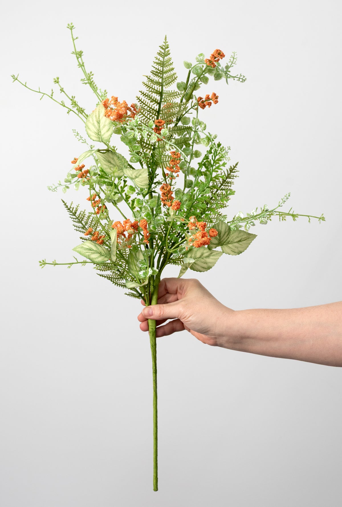 28" Mixed Ferns & Leaves Spray: Orange detail photo 3