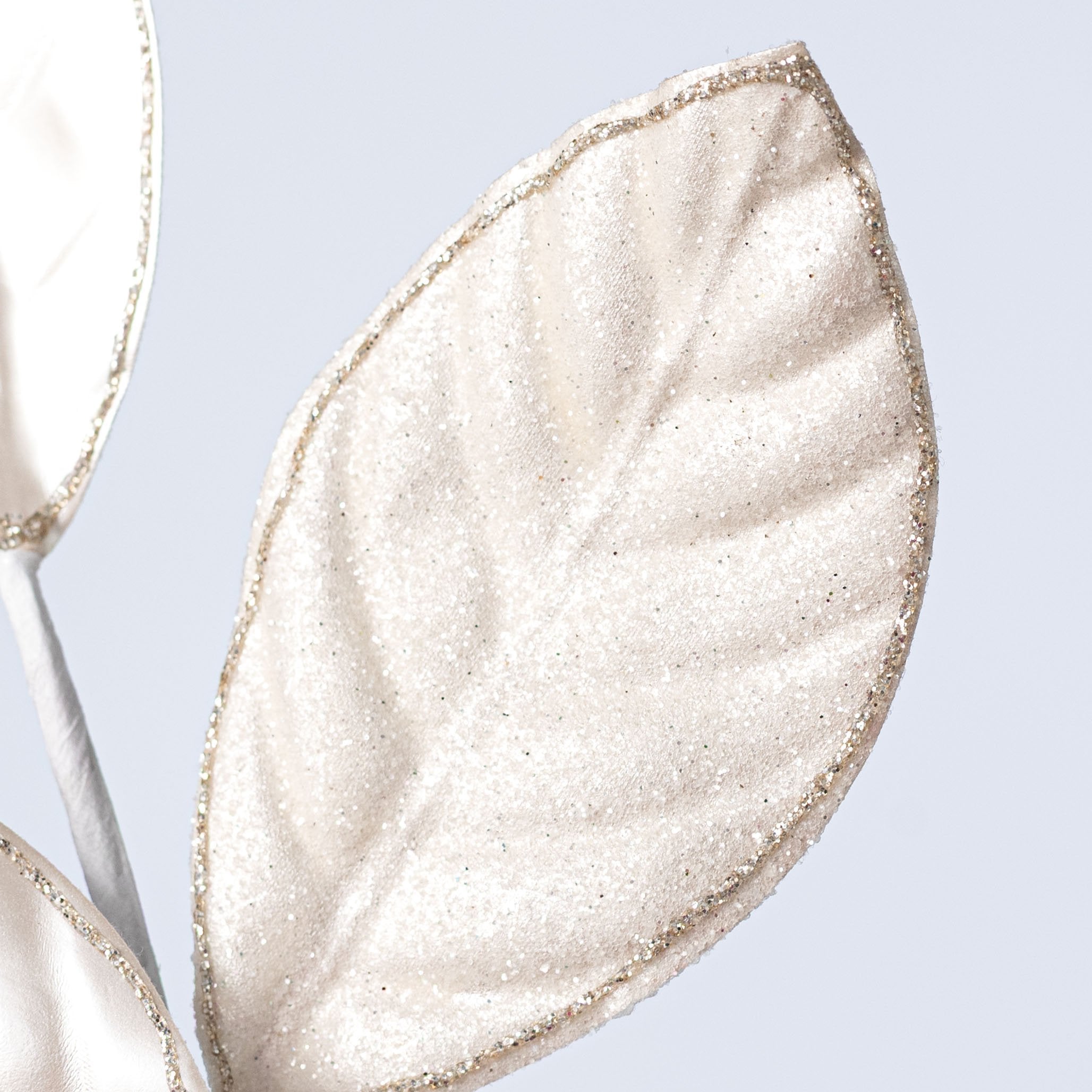 28" Sparkle Magnolia Leaves Spray: Ivory Lifestyle Photo