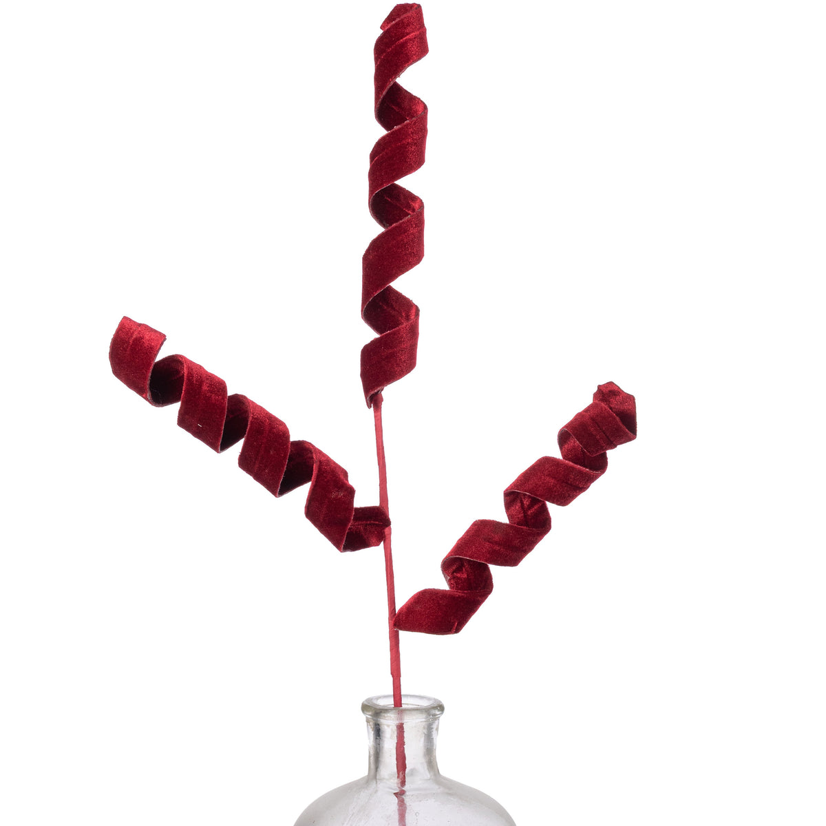 28" Velvet Curly Spray: Red Item Number: 86752RD