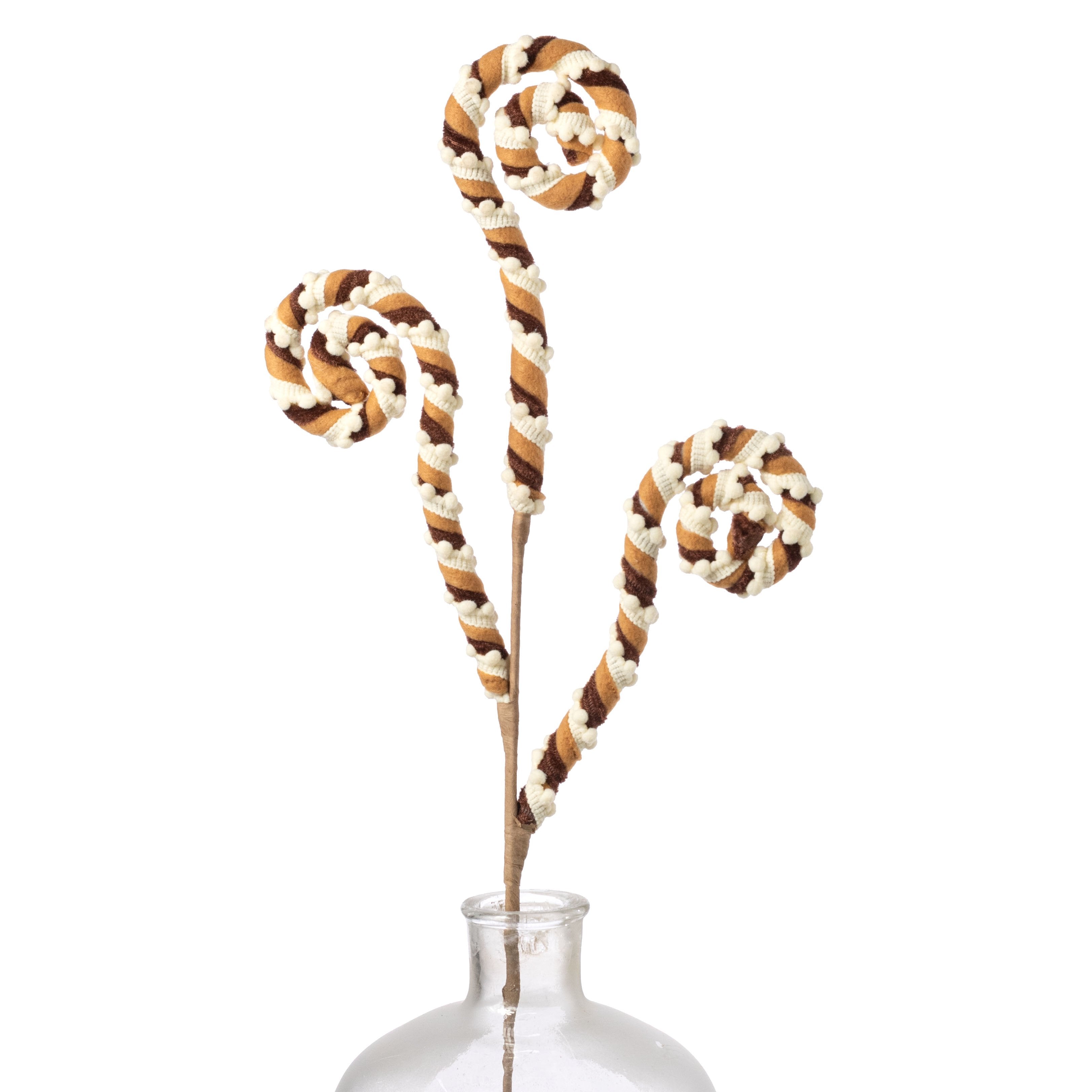 28" Velvet & Snowball Coil Spray: Gingerbread Item Number: XS1563F2