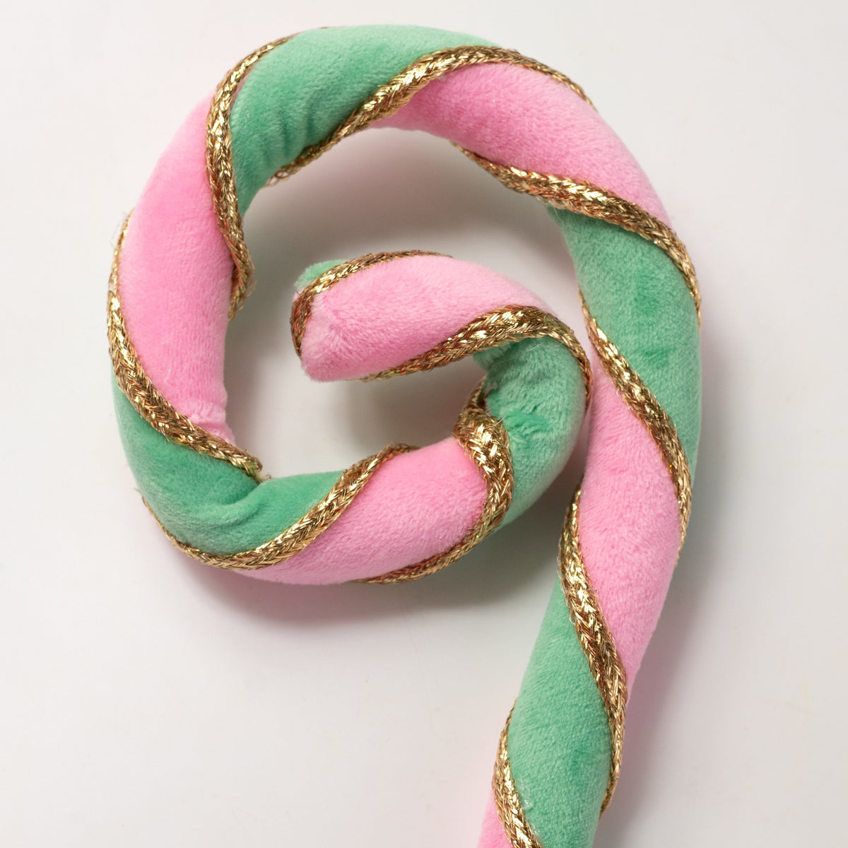 28" Velvet & Trim Spiral Curly Spray: Mint, Pink & Gold Lifestyle Photo