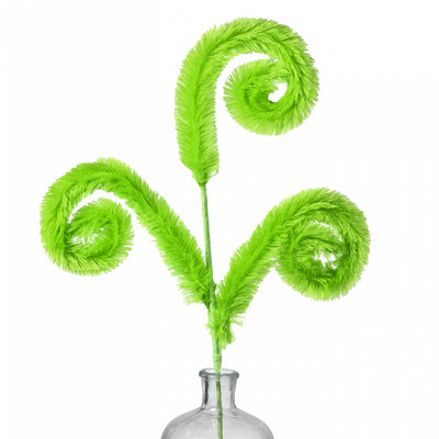 28" Furry Curly Spray: Lime Green