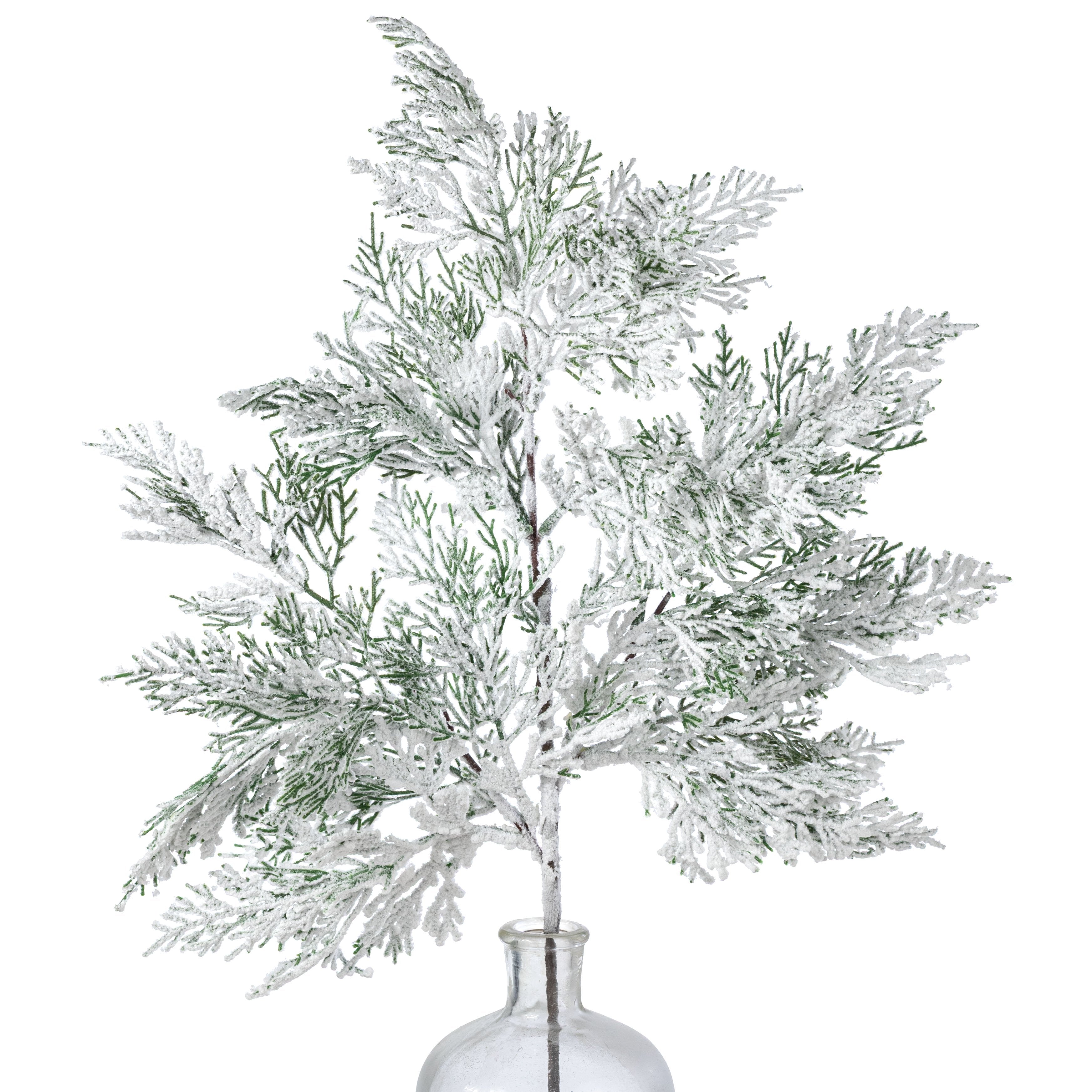 29" Flocked Artificial Cypress Spray: Snow Item Number: 86018SNOW