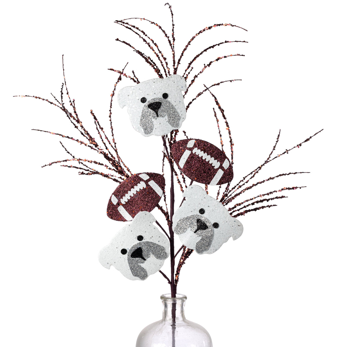 29" Glitter Bulldogs & Footballs Spray Item Number: MZ187449